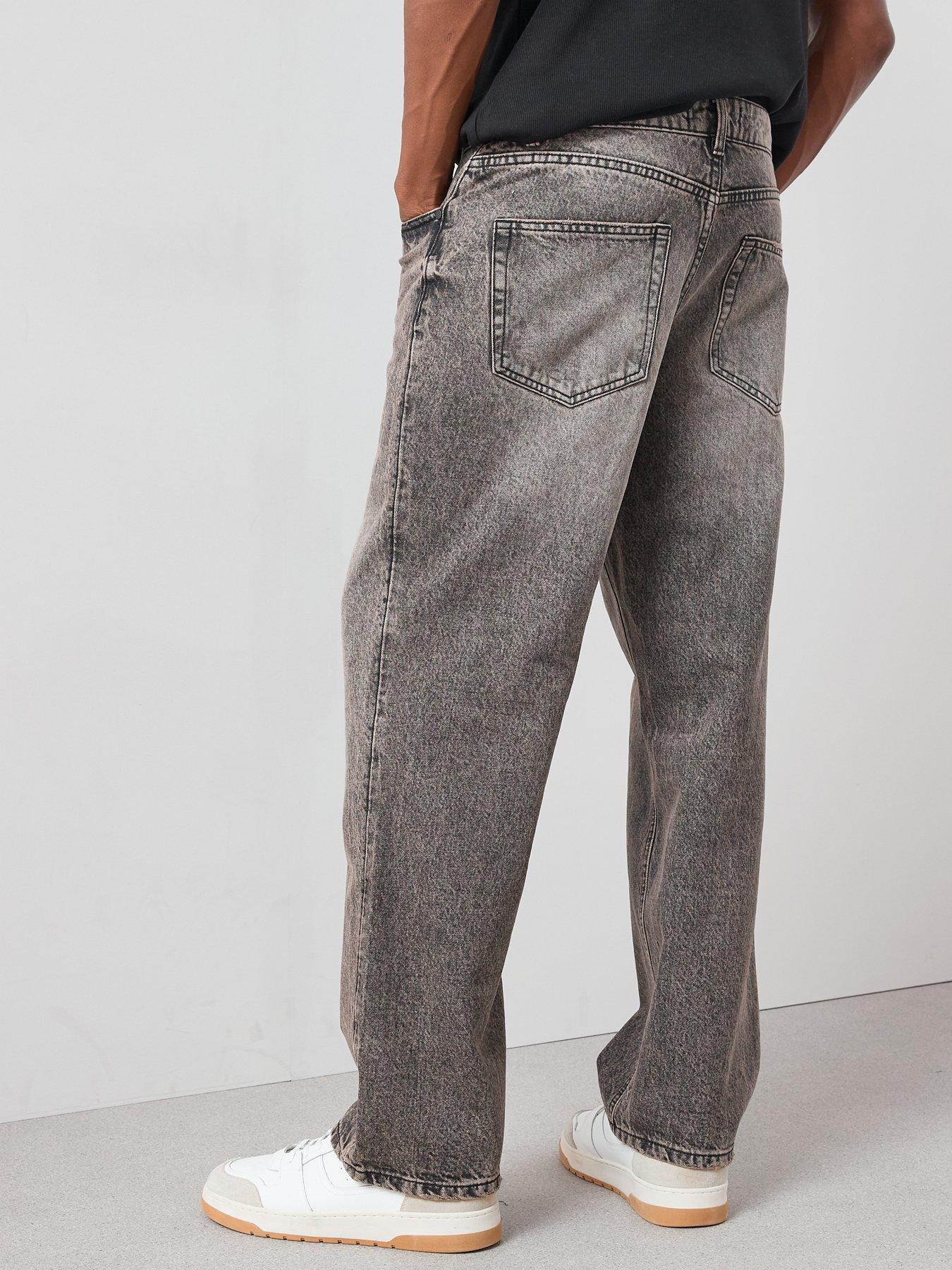 Image 2 of 6 of Very Man Premium 100% Cotton Loose Fit Jeans - Vintage Wash - Black