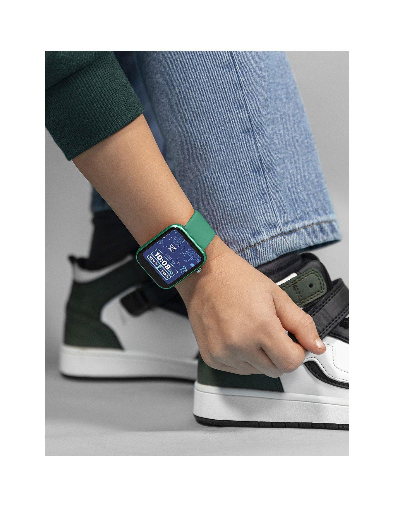  image of tikkers-smart-series-13-smart-watch-and-green-silicone-strap-set
