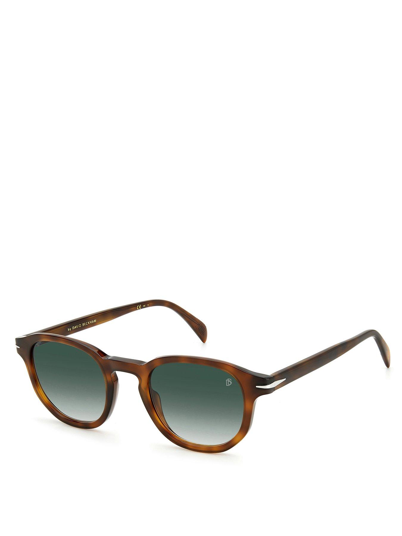 Image 1 of 4 of Eyewear by David Beckham Green Shaded Round Sunglasses