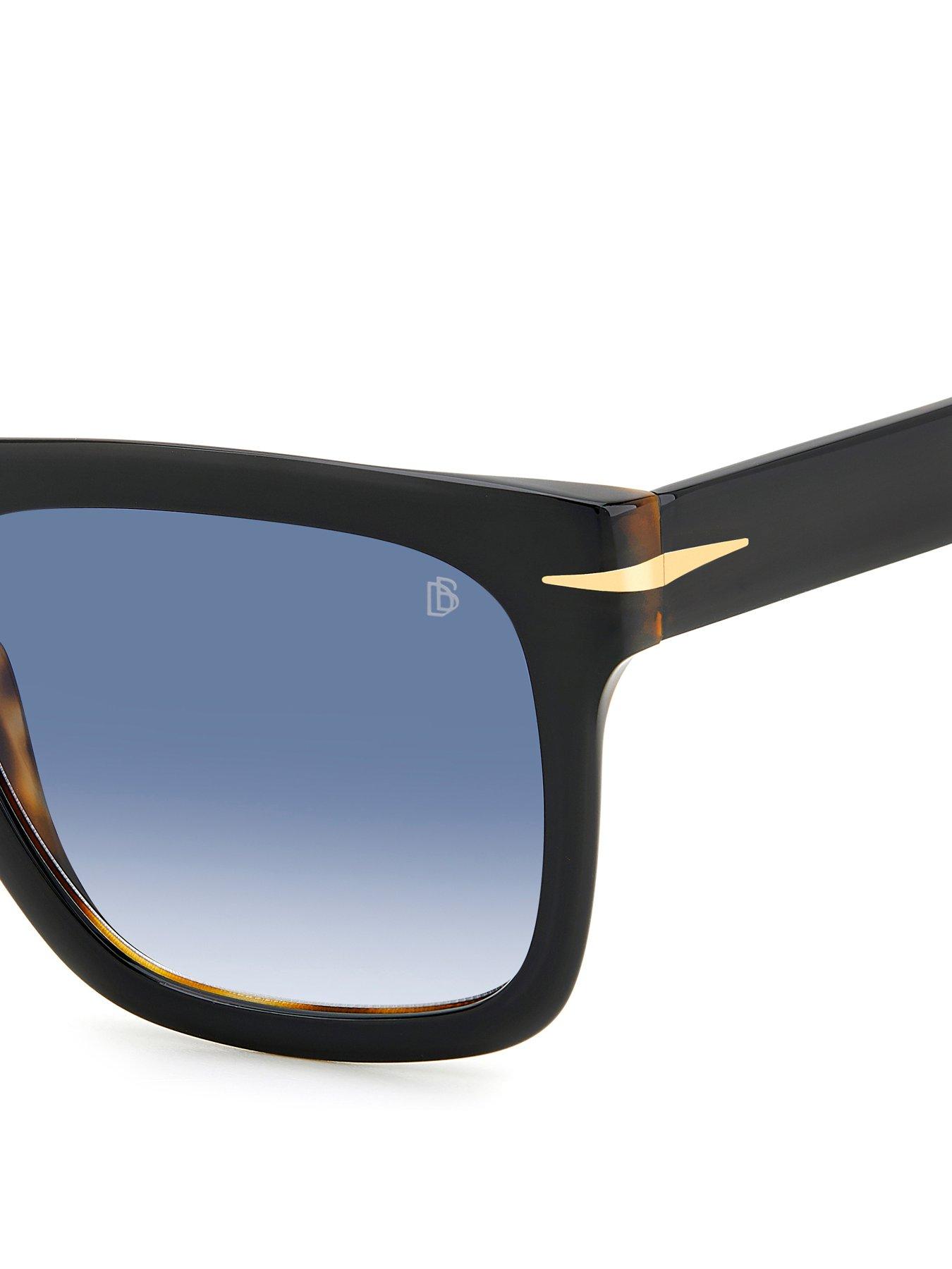  image of eyewear-by-david-beckham-dk-blue-sf-rectangular-sunglasses