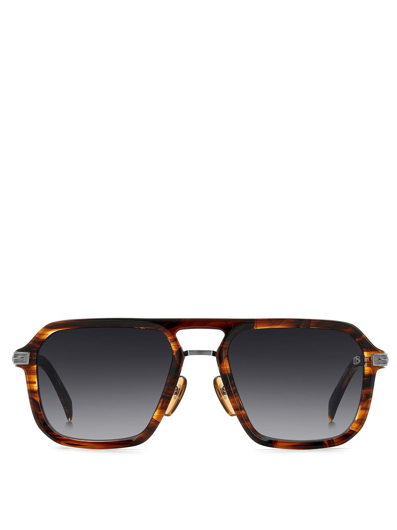  image of eyewear-by-david-beckham-dark-grey-rectangular-sunglasses