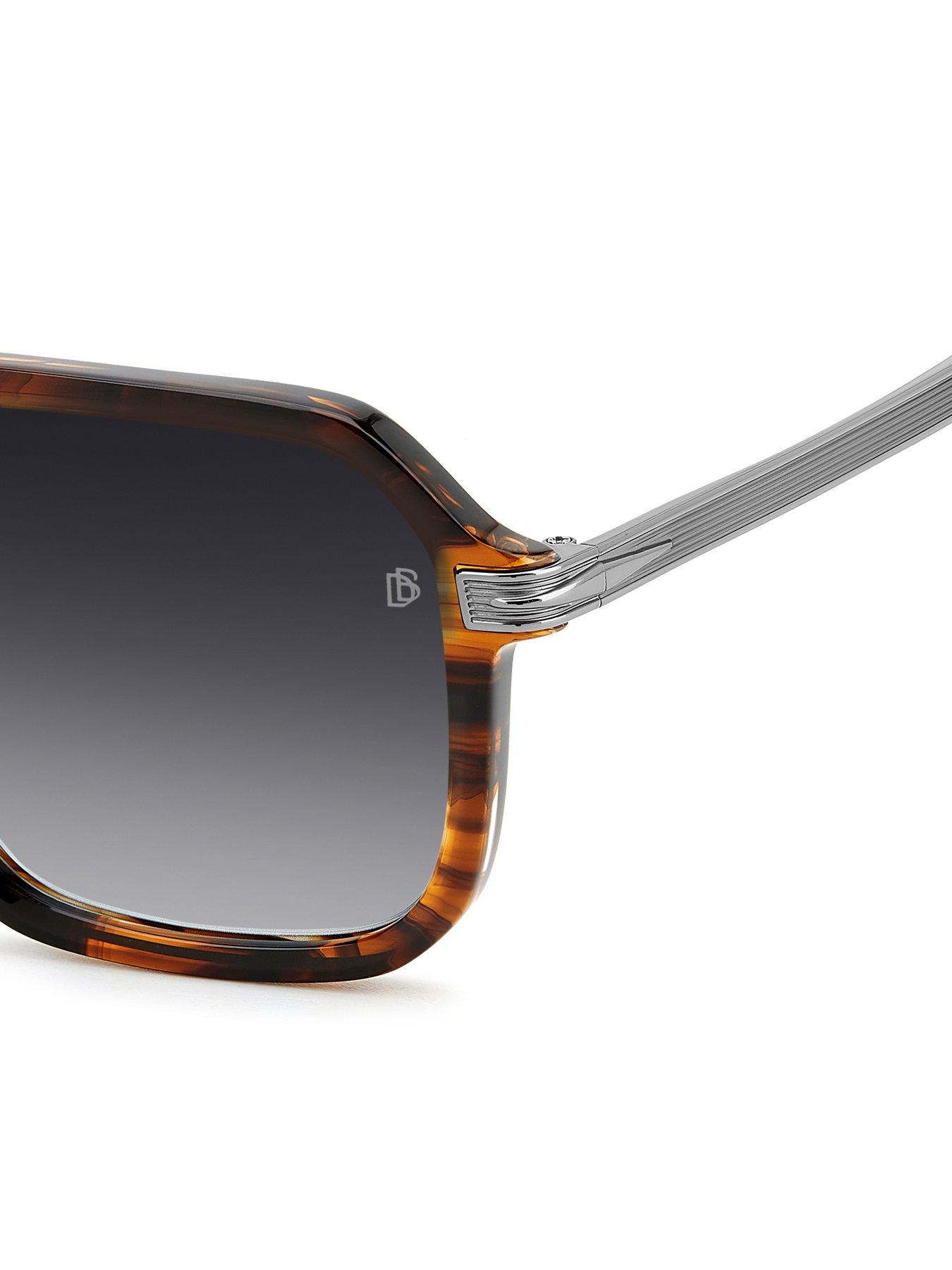  image of eyewear-by-david-beckham-dark-grey-rectangular-sunglasses