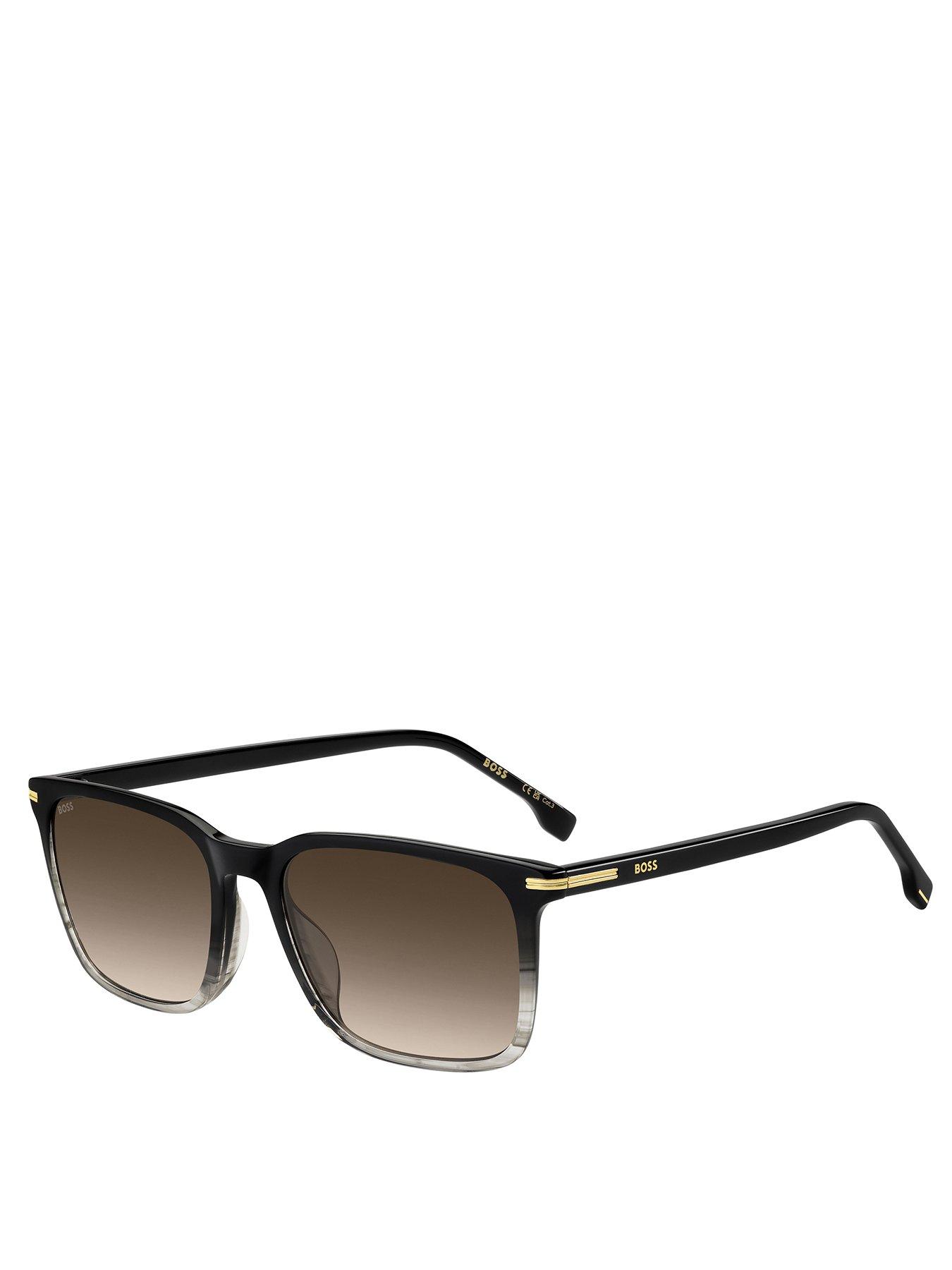 BOSS Hugo Boss Gold Temple Rectangular Sunglasses