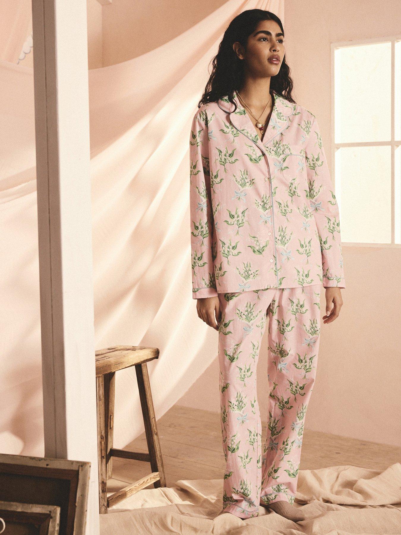 Cath Kidston Lily Of The Valley Button Up Pyjamas Pink Littlewoods