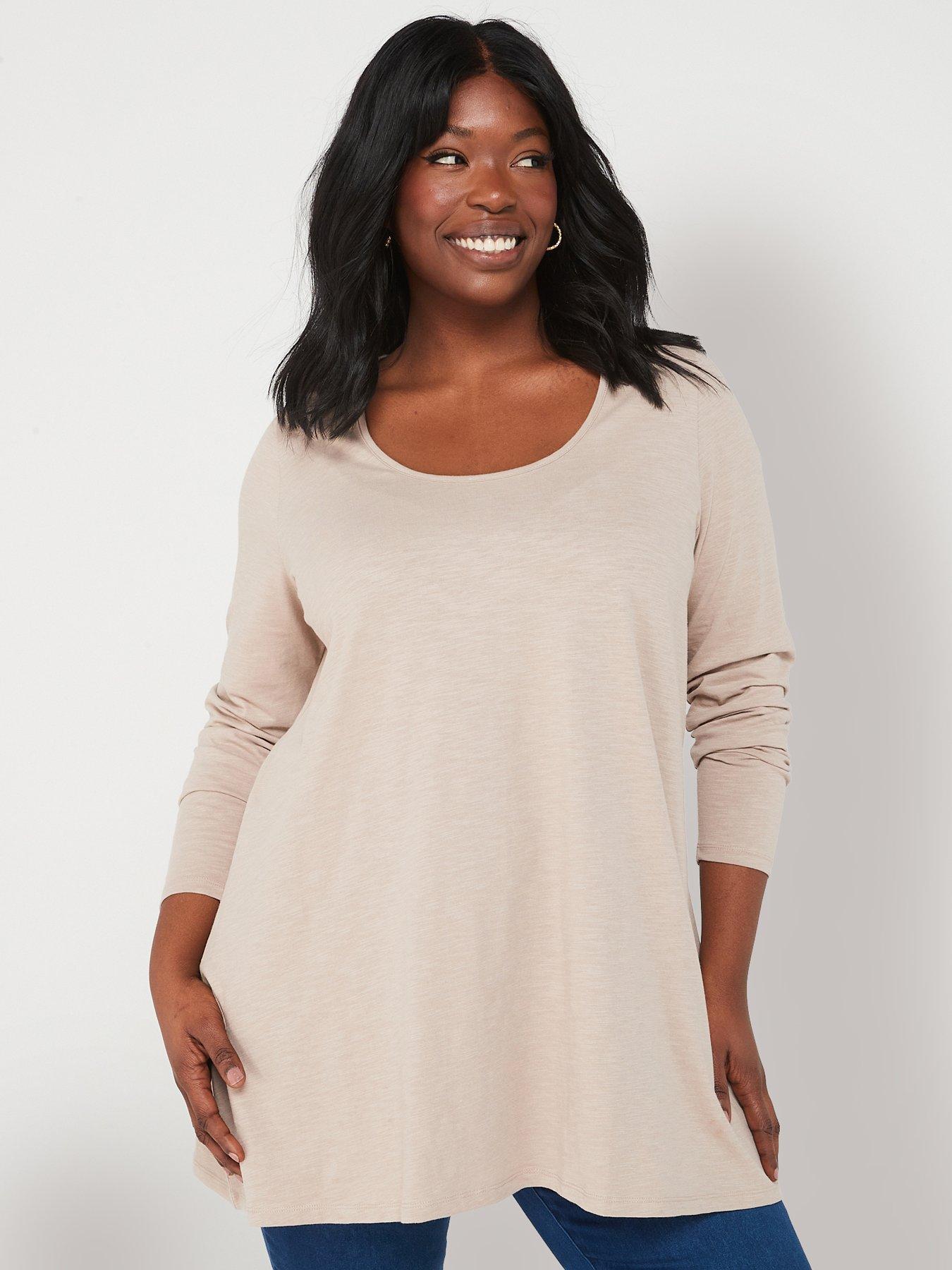 The Very Collection Curve Scoop Neck Long Sleeve Top
