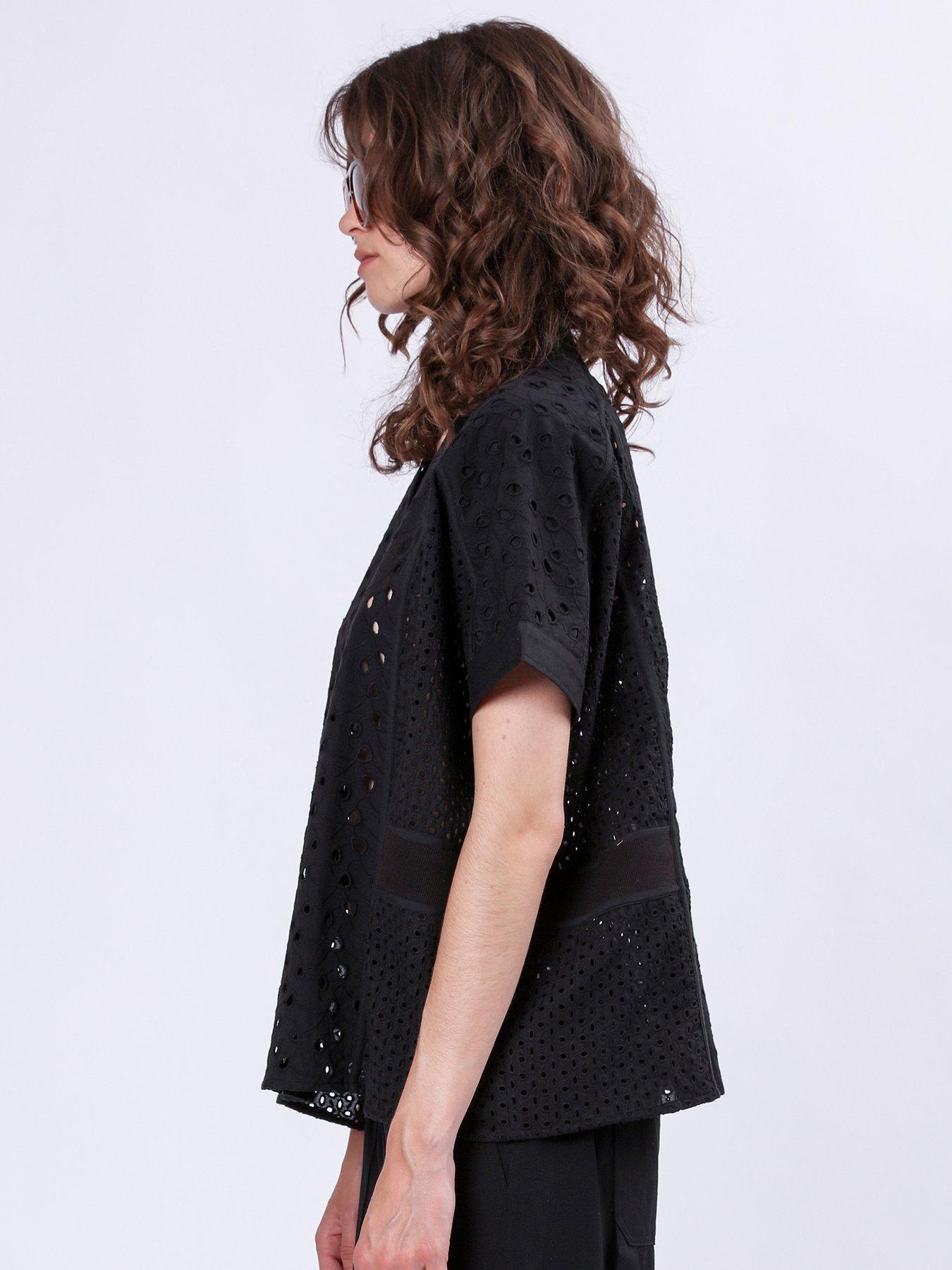  image of religion-topaz-embroidery-anglais-blouse-black