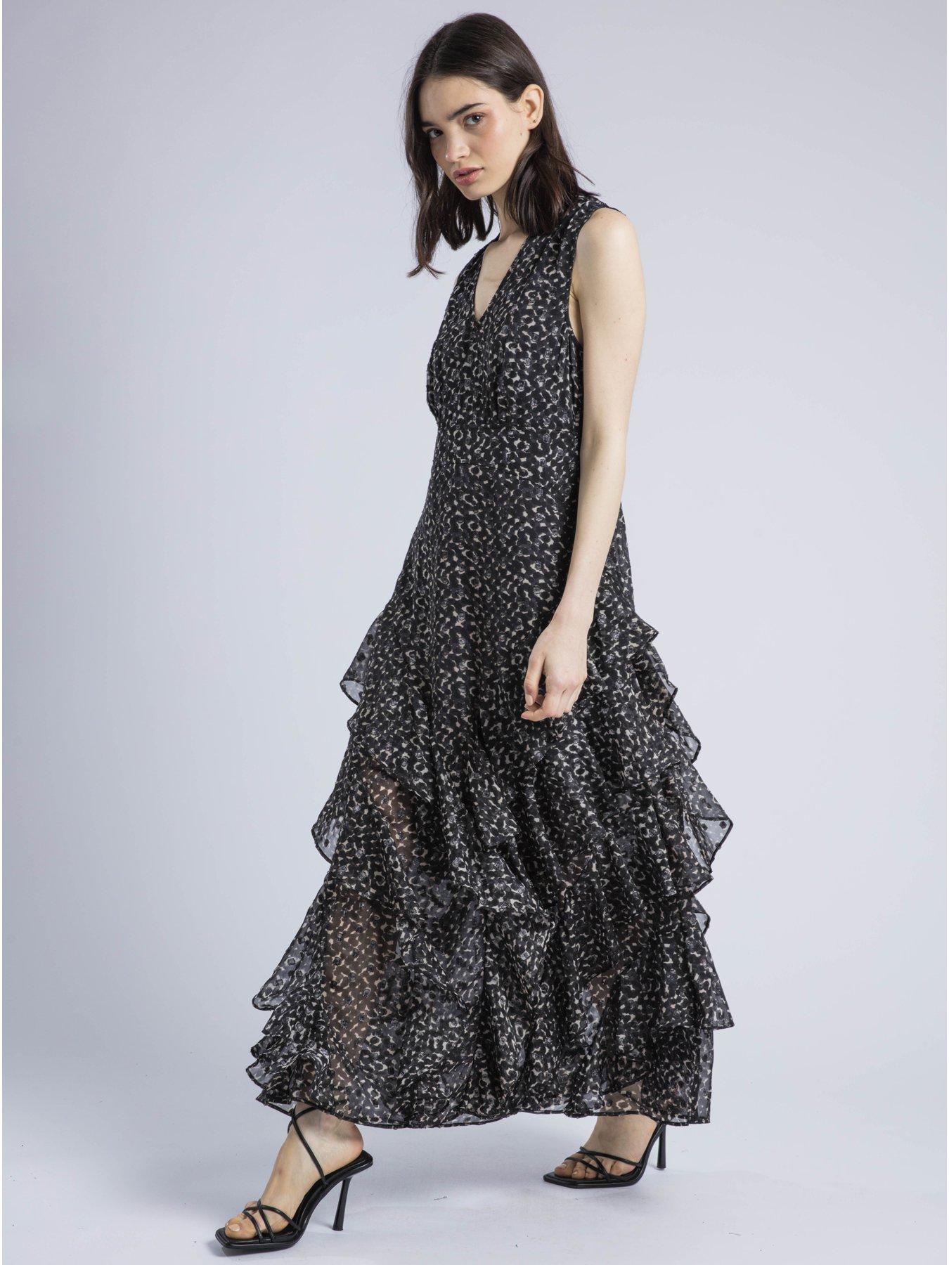  image of religion-maya-maxi-shirt-dress-in-cute-polkadot-black