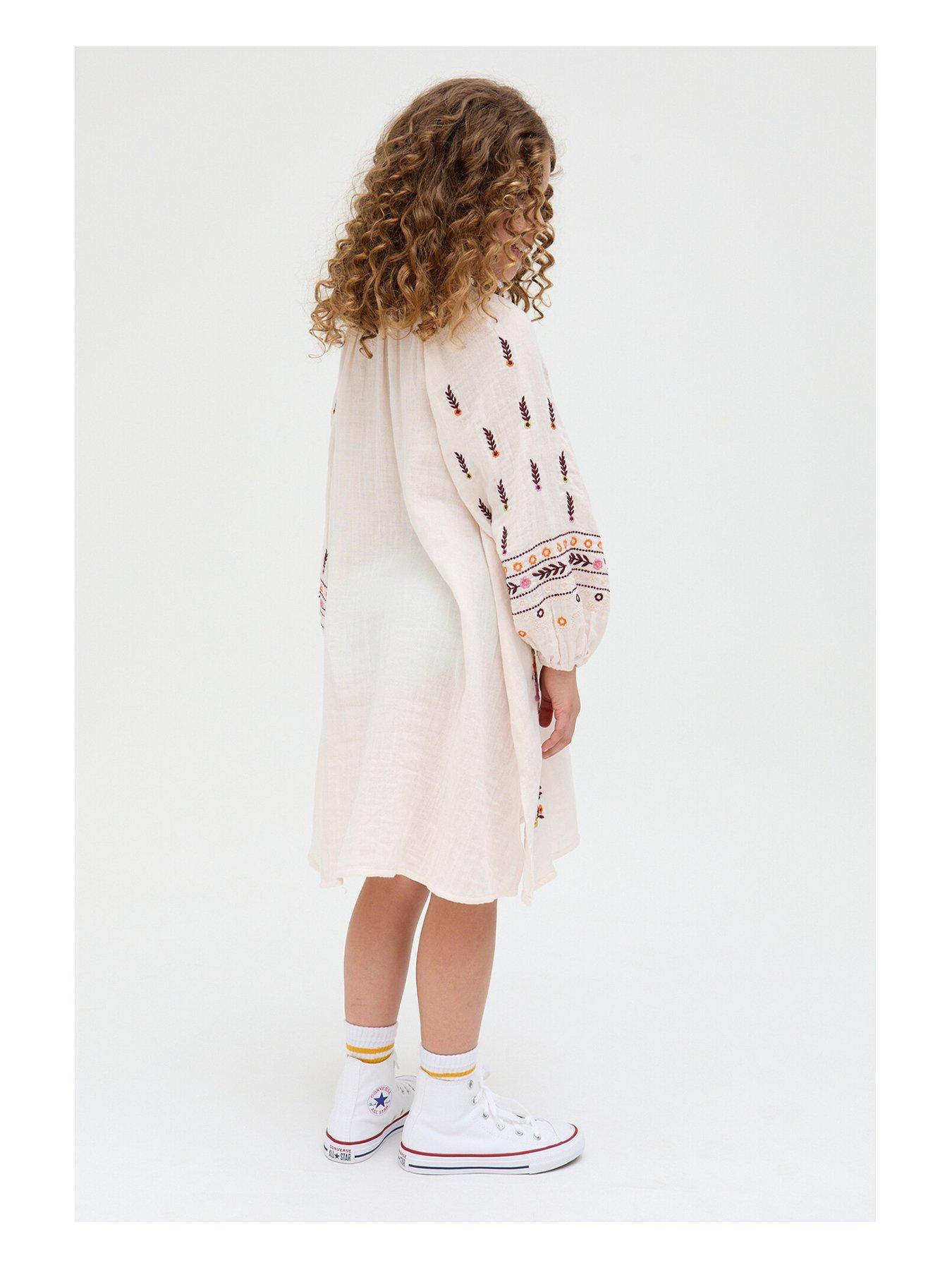  image of raffya-kids-lavender-dress-ecru