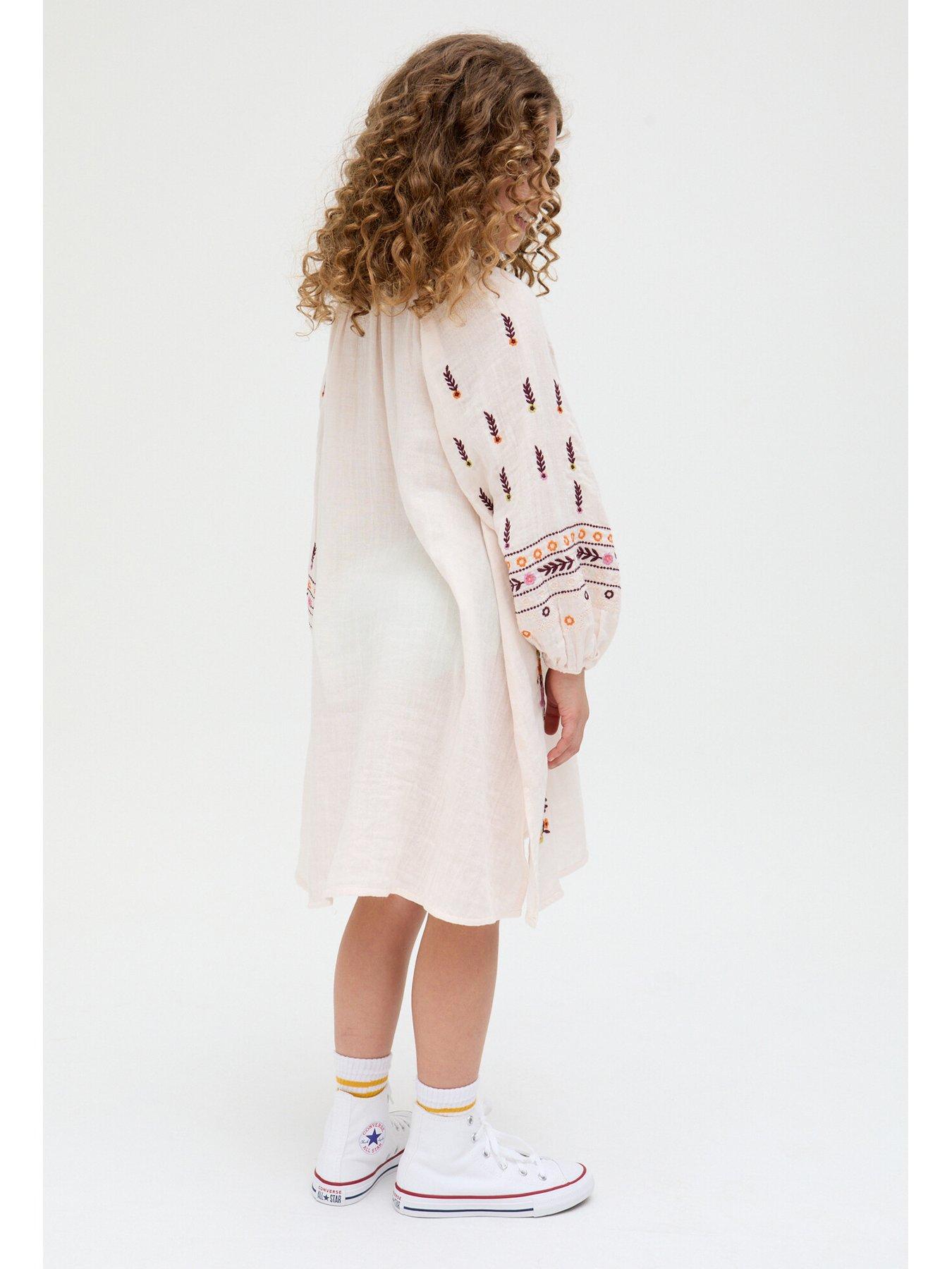  image of raffya-kids-lavender-dress-ecru