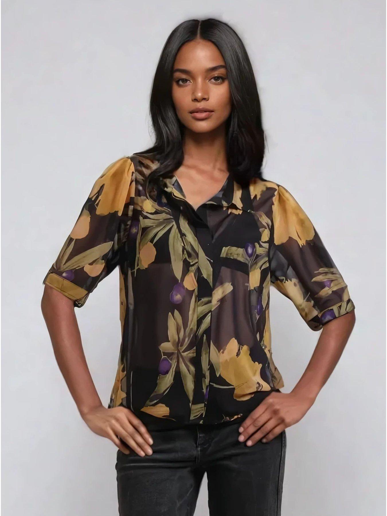 Religion Indium Shirt Blouse With Puff Shoulder - Yellow