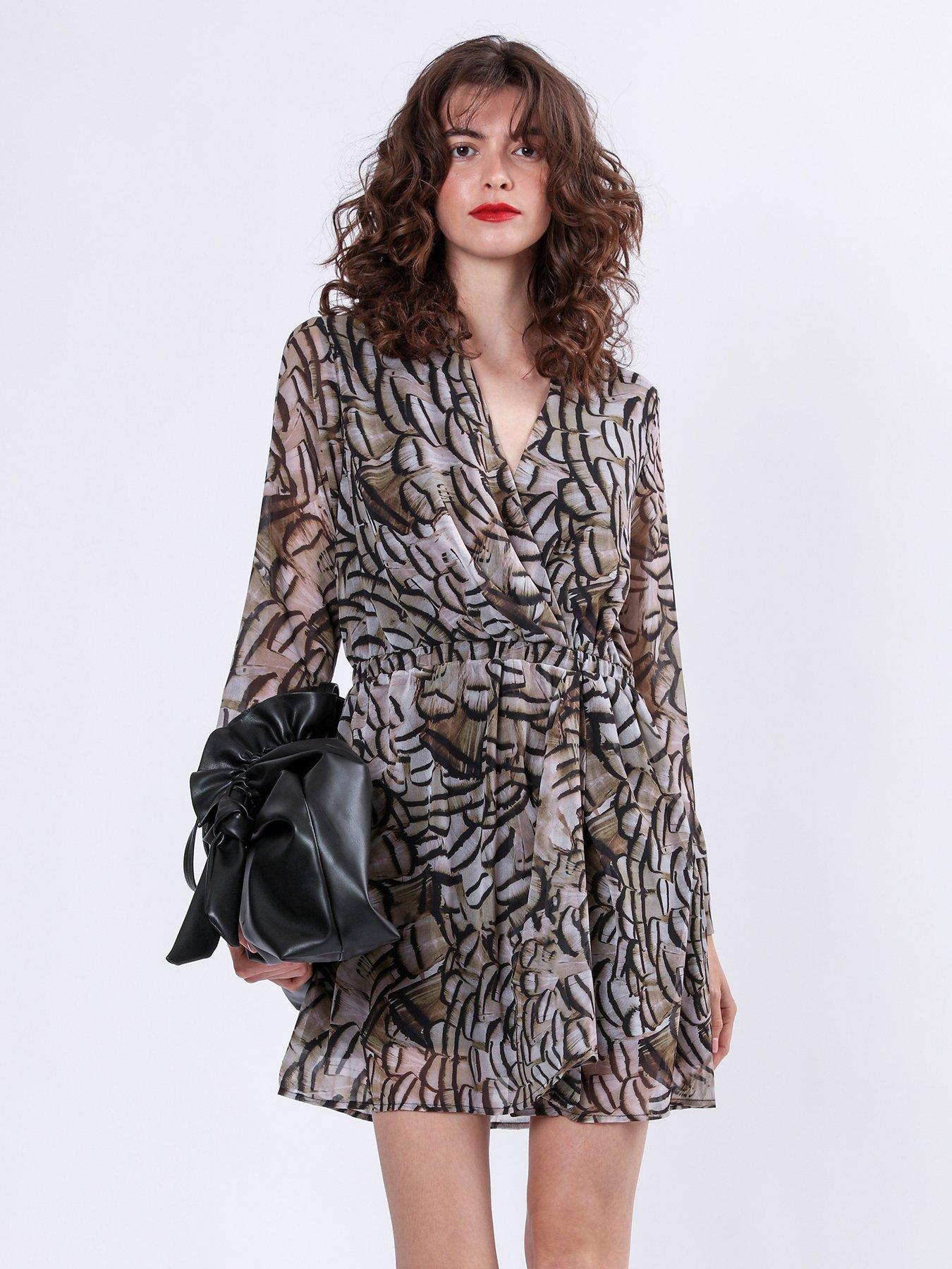 Image 4 of 6 of Religion Indium Faux Wrap Mini Dress - Multi