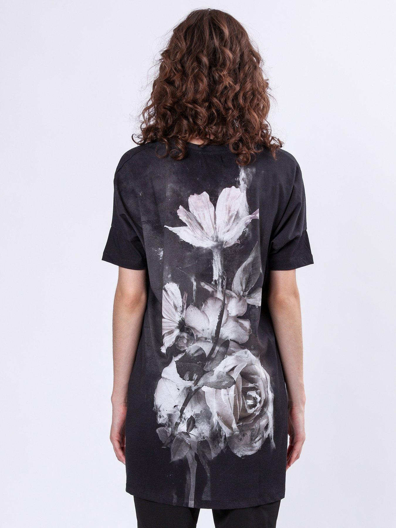  image of religion-cloak-tunic-dress-with-large-floral-placement-print