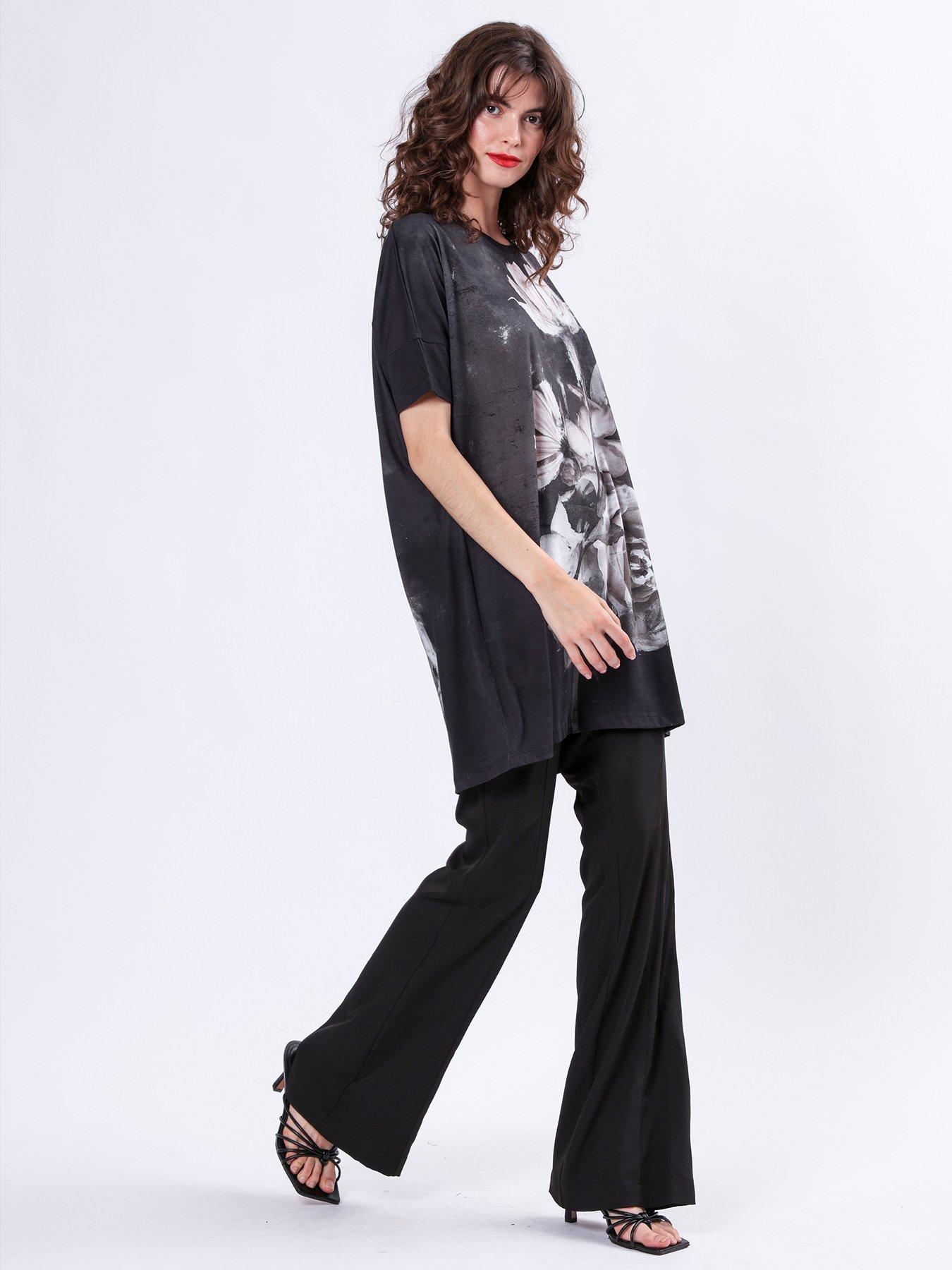  image of religion-cloak-tunic-dress-with-large-floral-placement-print