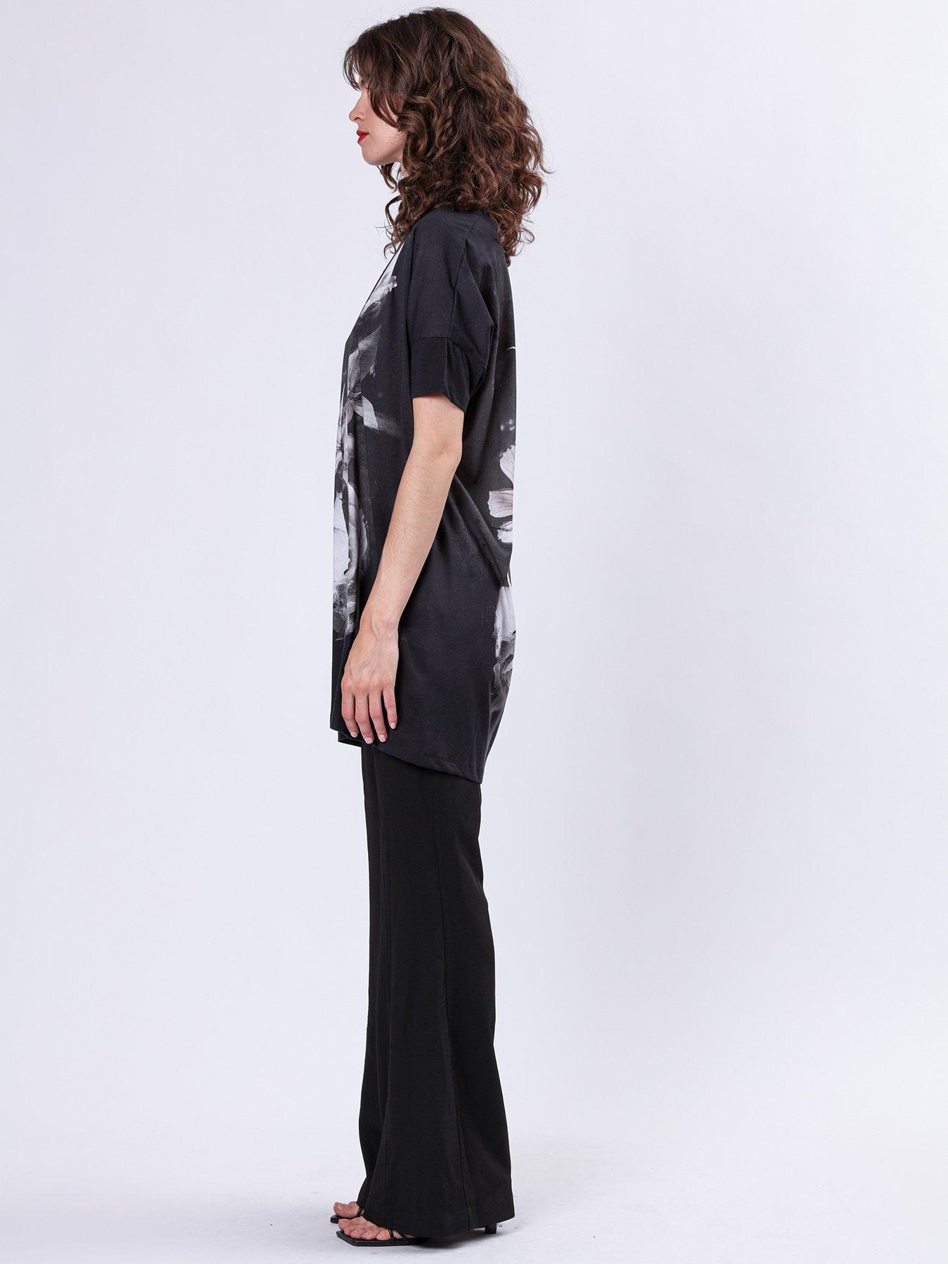  image of religion-cloak-tunic-dress-with-large-floral-placement-print