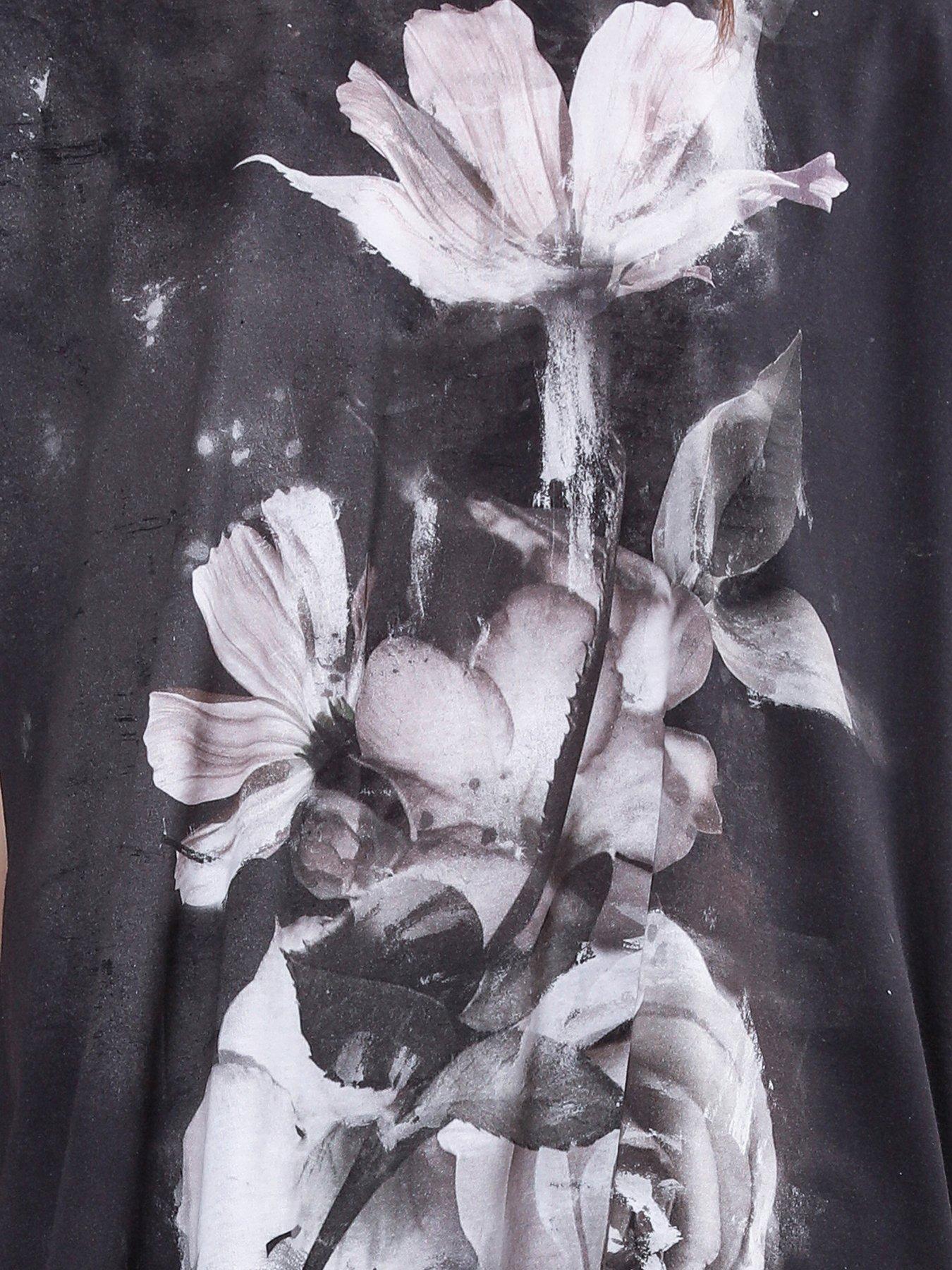  image of religion-cloak-tunic-dress-with-large-floral-placement-print