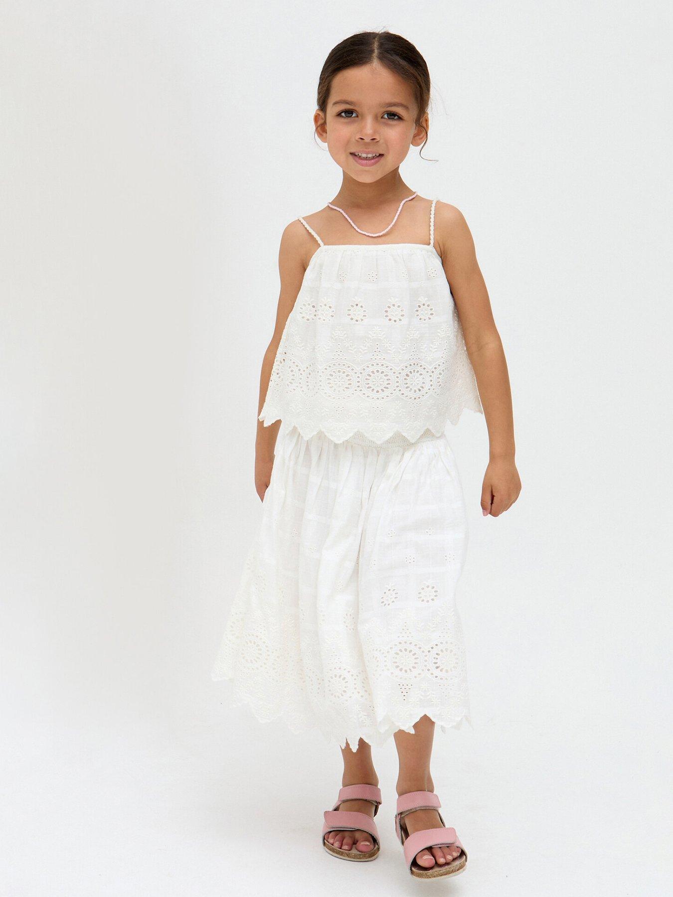Raffya Kids Ruffa Co Ord Top - Cream