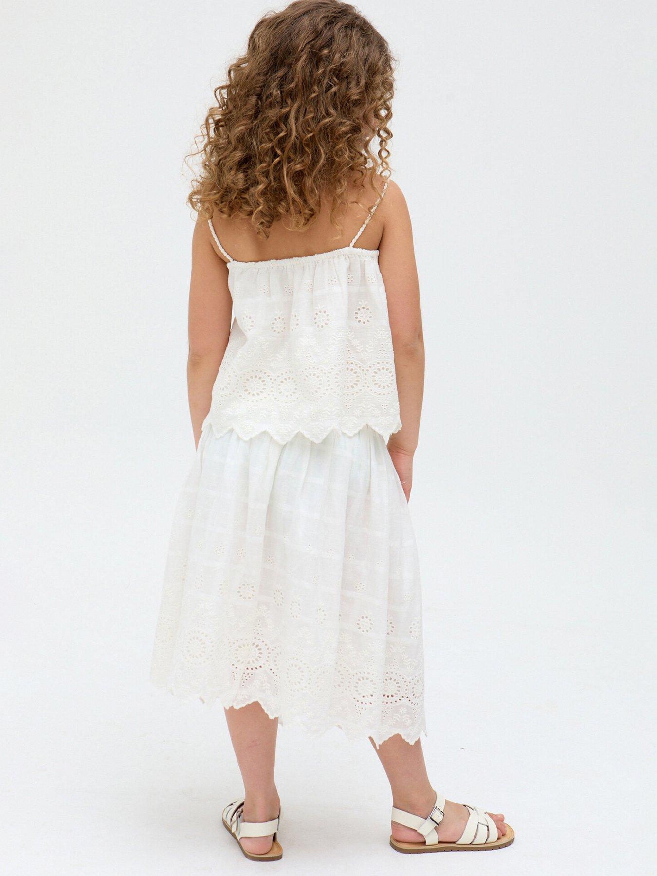 back image of raffya-kids-girls-ruffa-co-ord-top-cream