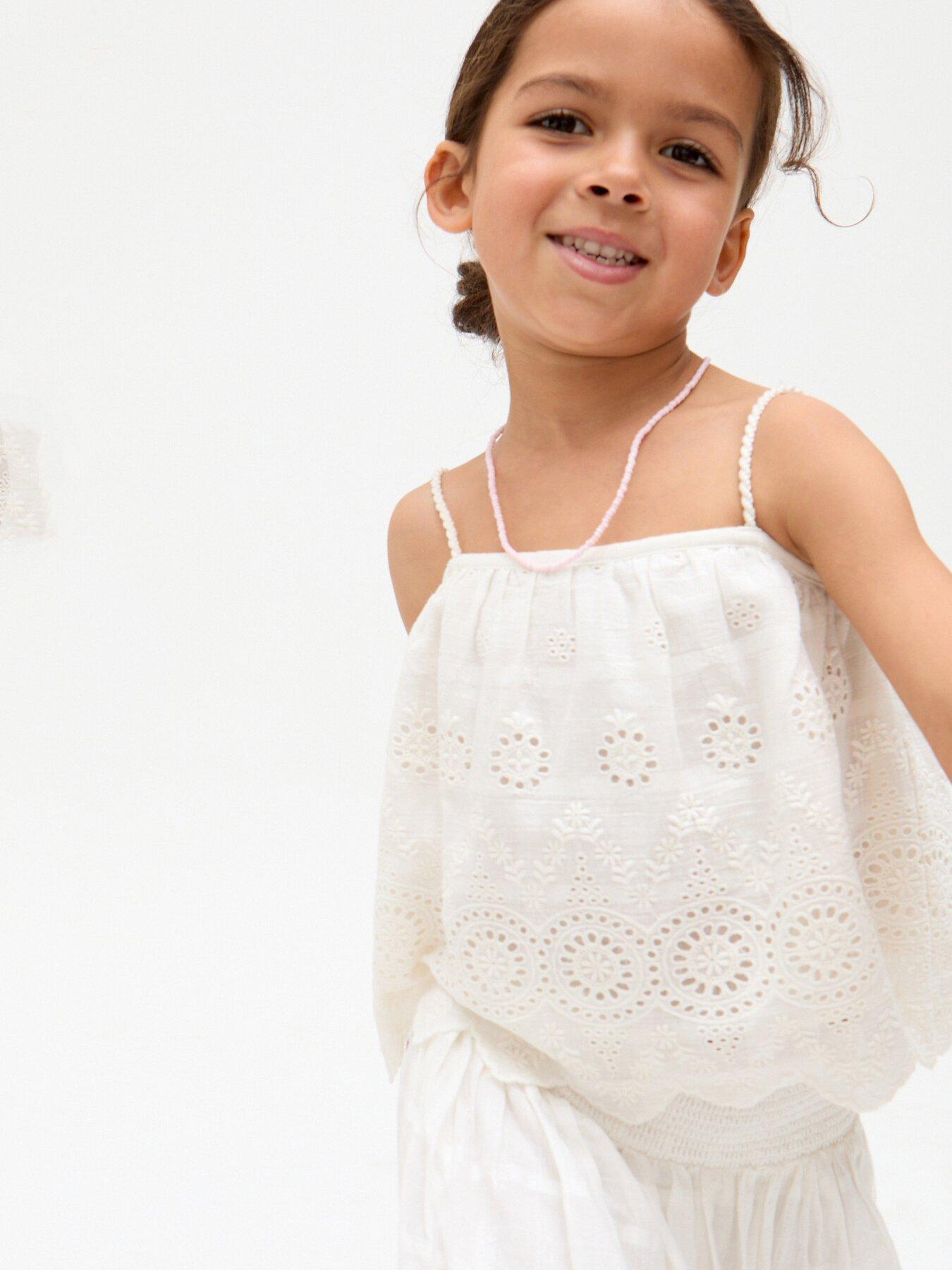  image of raffya-kids-girls-ruffa-co-ord-top-cream