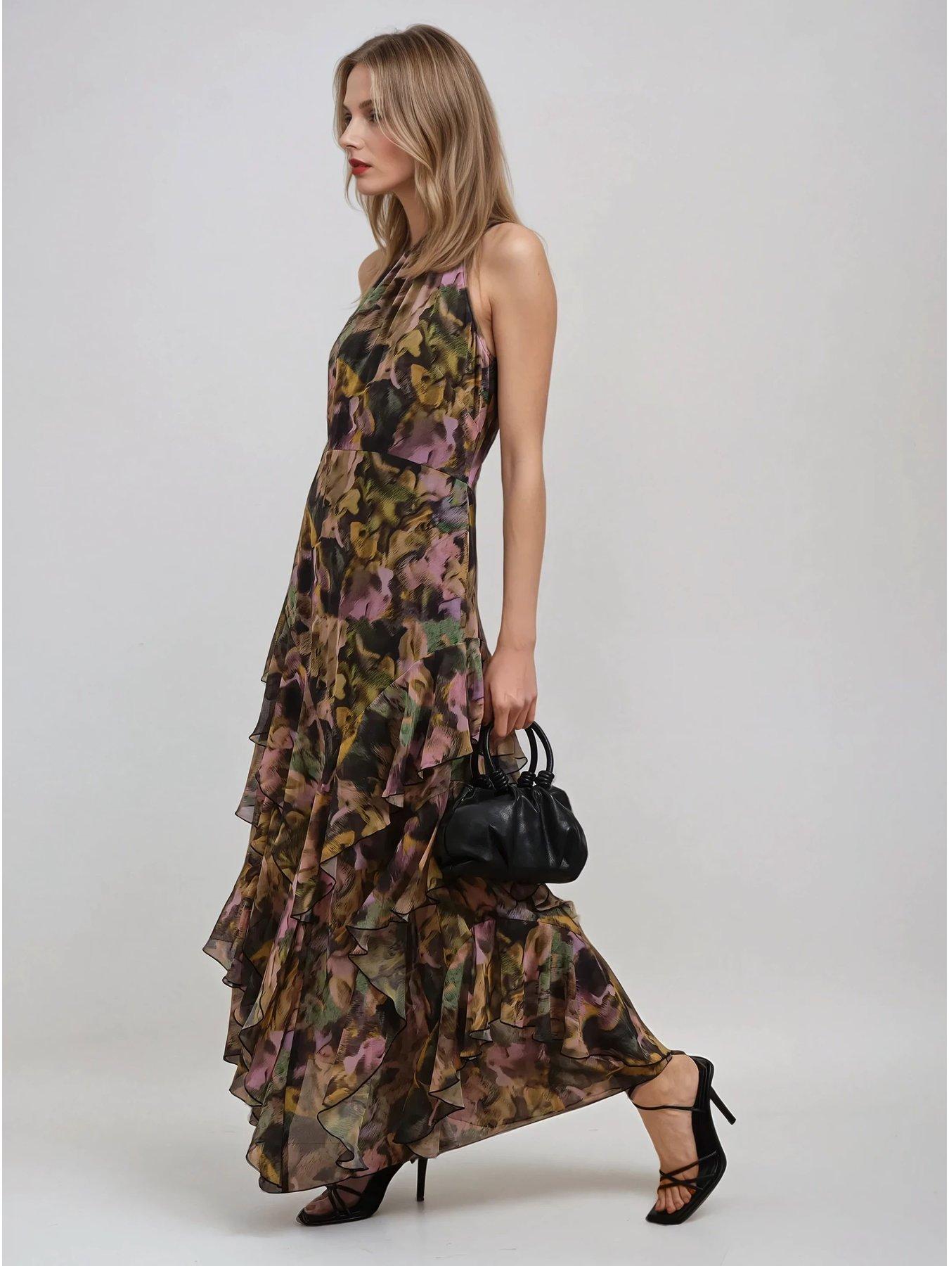 Image 5 of 6 of Religion Taylor Maxi Dress With Full Frill Skirt - Multi
