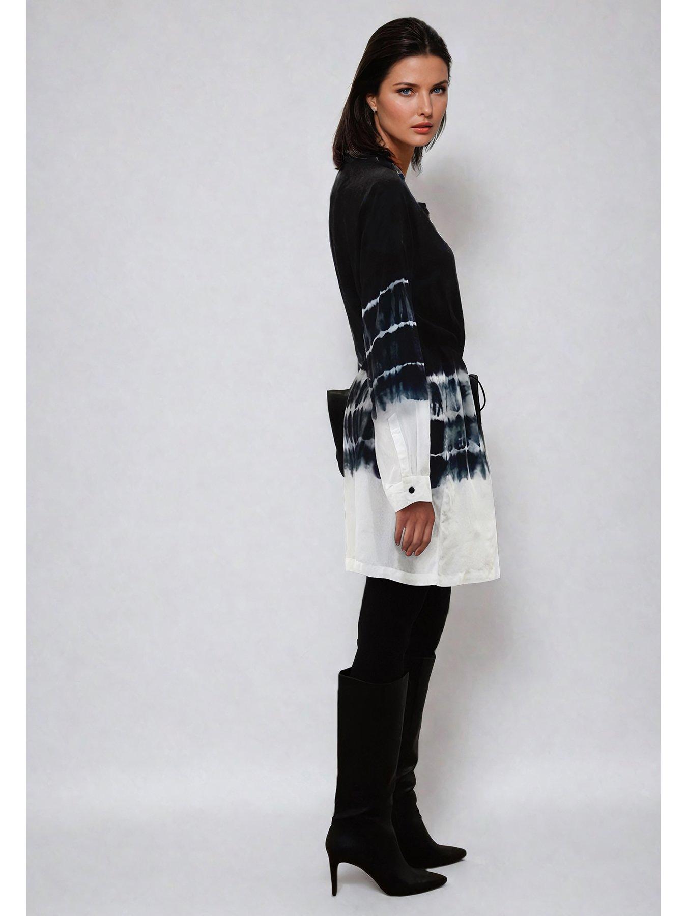  image of religion-cluster-tunic-in-tie-dye-stripe-with-tassle-tie-belt