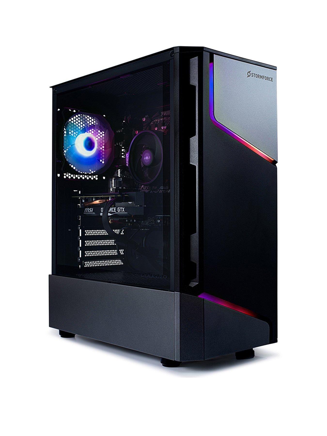  image of stormforce-mx360-gaming-desktop-amd-ryzen-5-8gb-ram-500gb-ssd-black