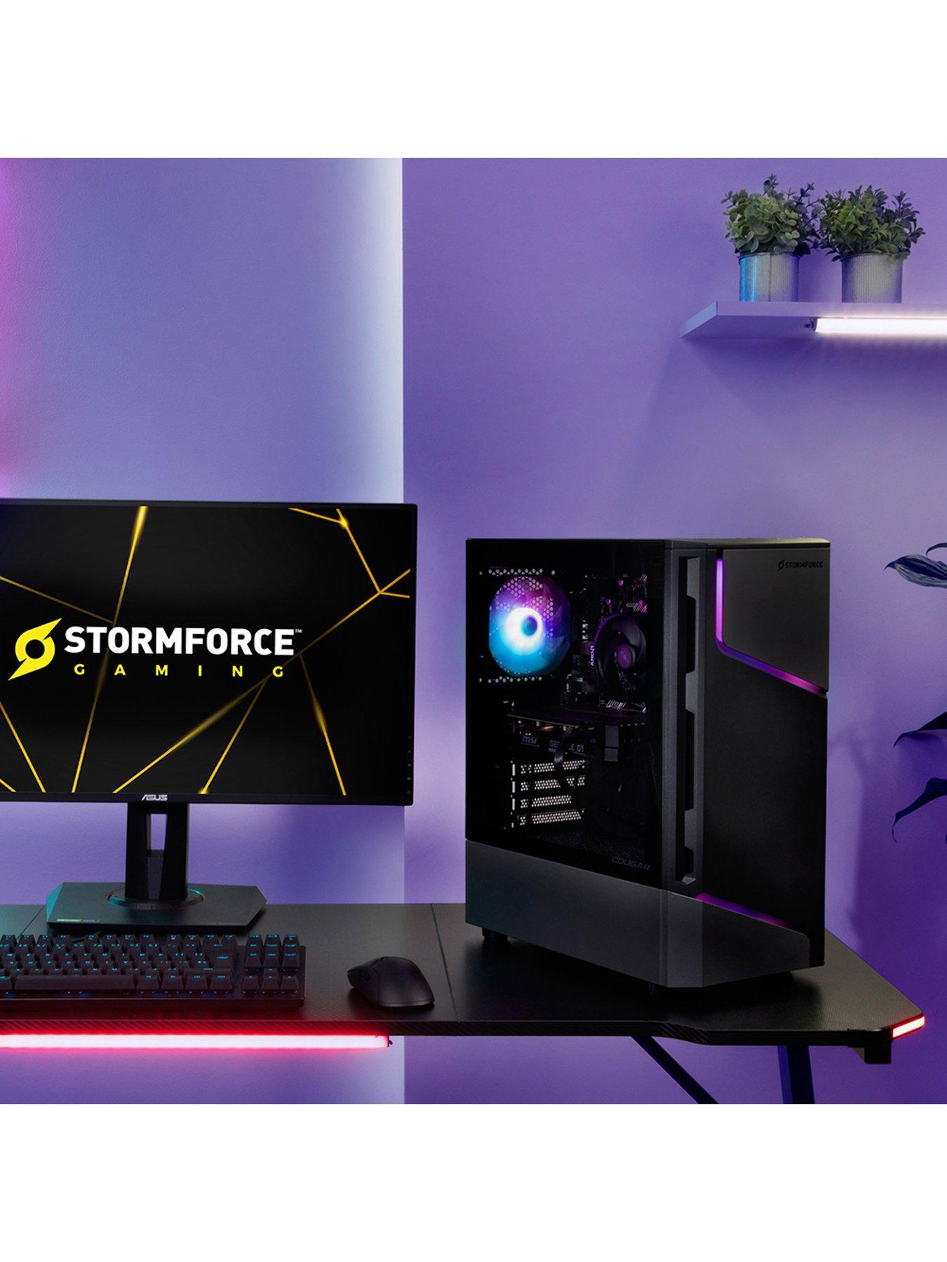  image of stormforce-mx360-gaming-desktop-amd-ryzen-5-8gb-ram-500gb-ssd-black