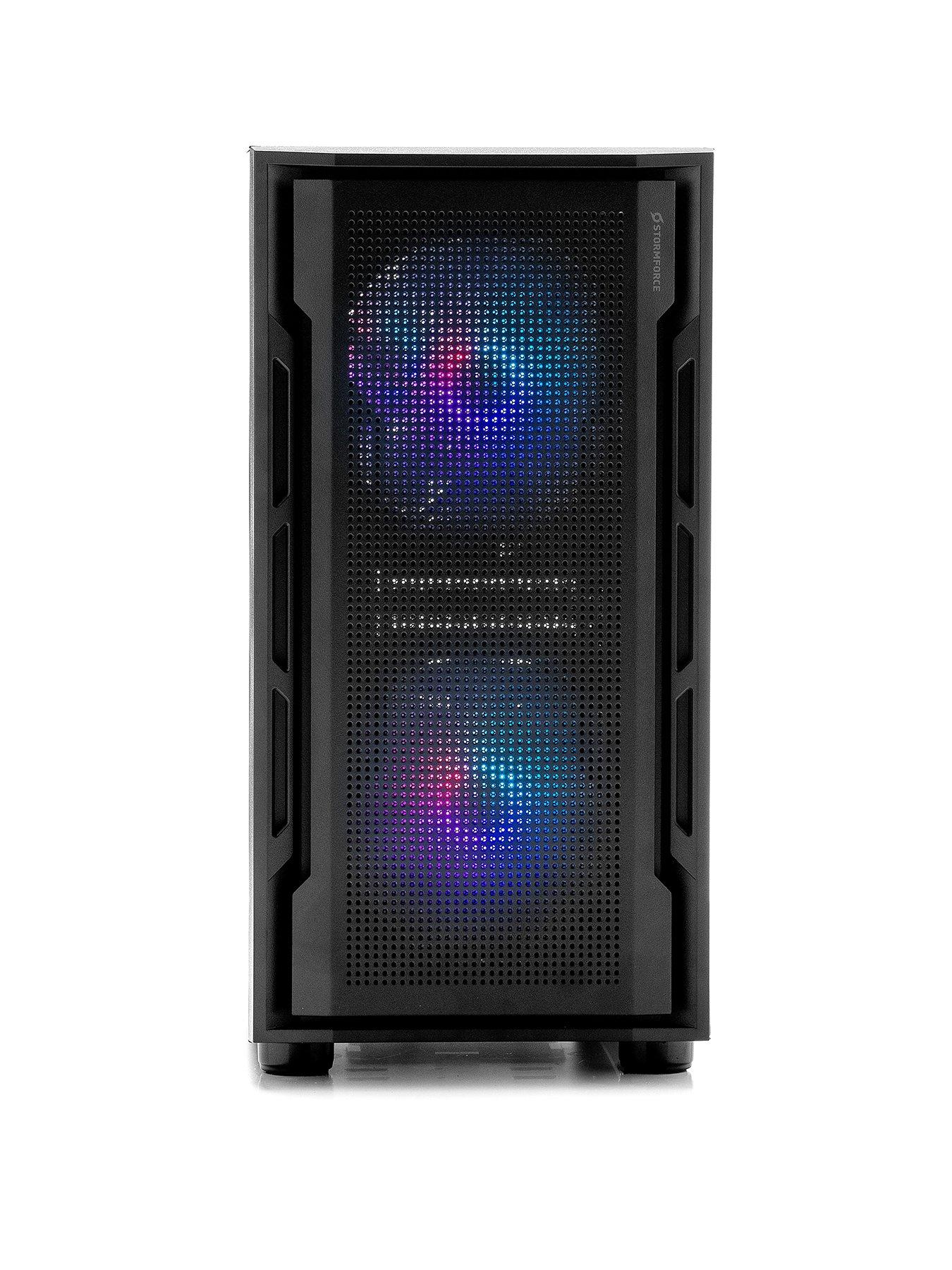 stillFront image of stormforce-uniface-mininbspgaming-desktop-bundle-amd-ryzen-5-16gb-ram-1tb-ssd-black