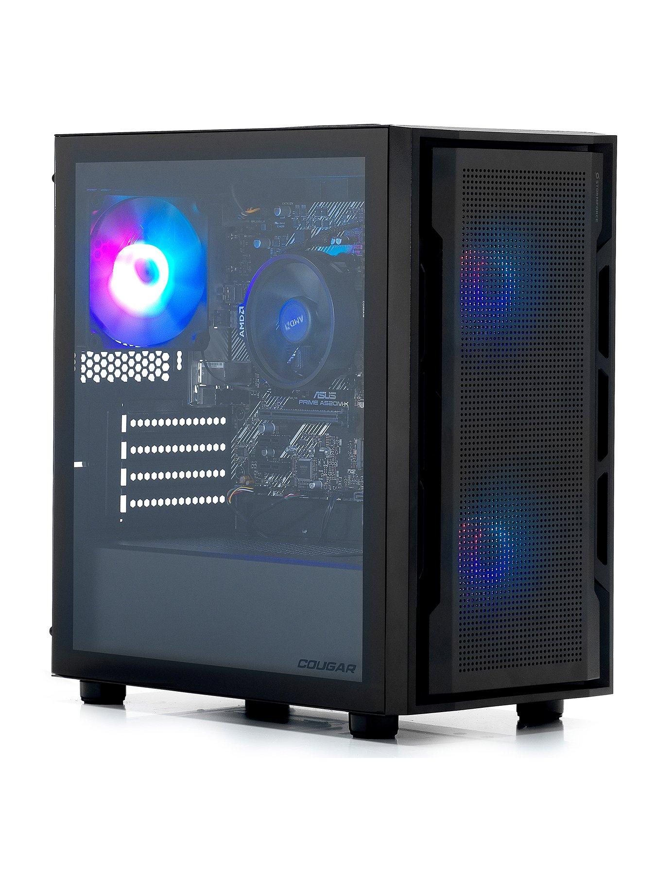  image of stormforce-uniface-gaming-desktop-geforce-rtx-3050-amd-ryzen-5-16gb-ram-1tb-ssd-black