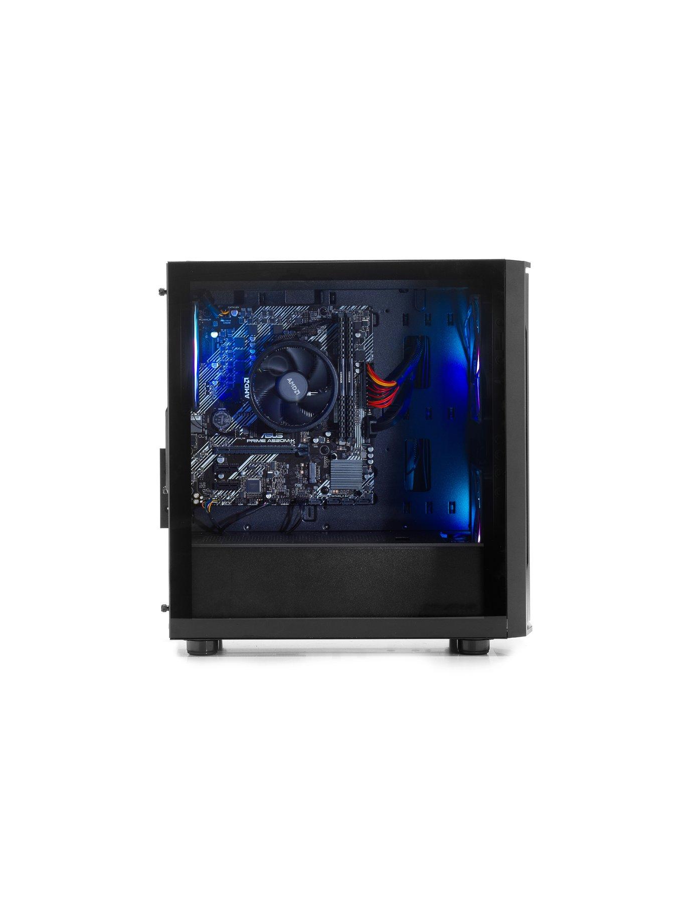  image of stormforce-uniface-gaming-desktop-geforce-rtx-3050-amd-ryzen-5-16gb-ram-1tb-ssd-black