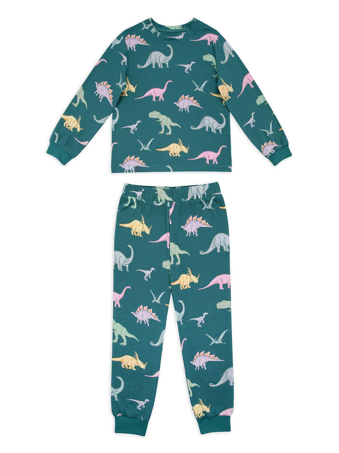chelsea-peers-dinosaur-print-long-pyjama-set-dark-teal