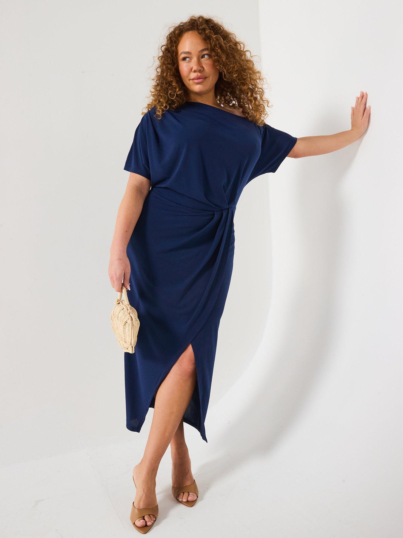  image of v-by-very-curve-off-the-shoulder-stretch-dress