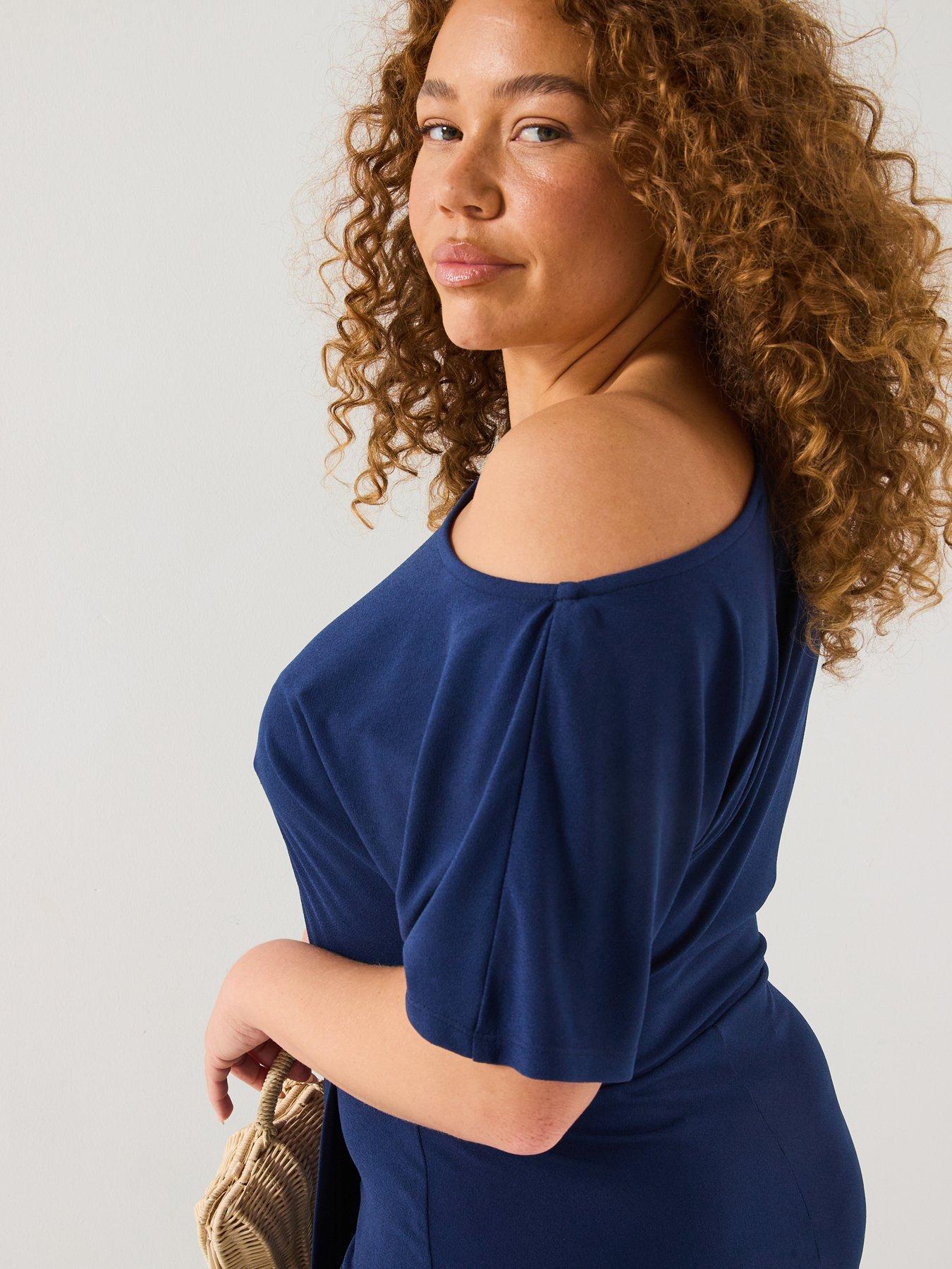  image of v-by-very-curve-off-the-shoulder-stretch-dress
