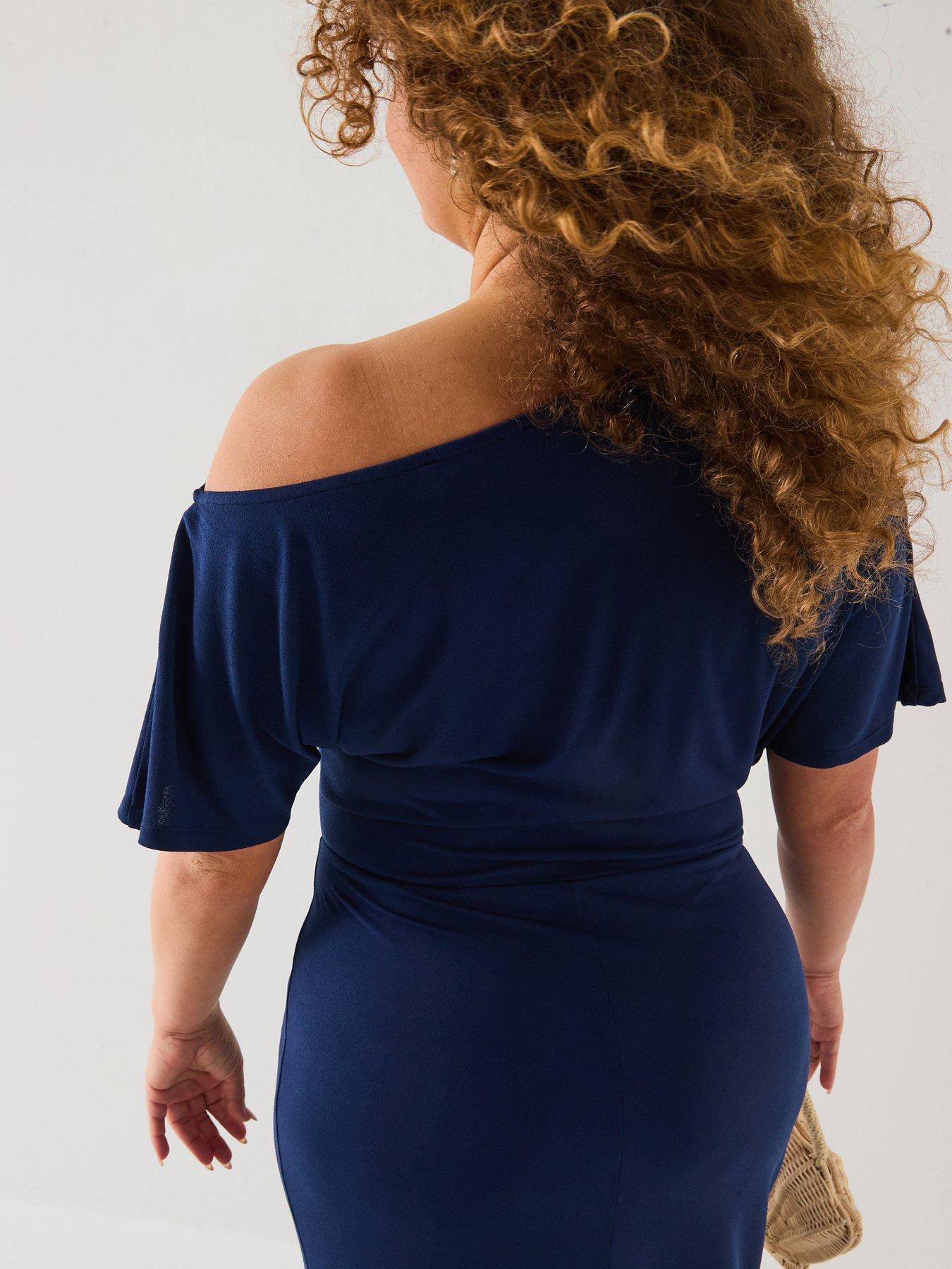  image of v-by-very-curve-off-the-shoulder-stretch-dress
