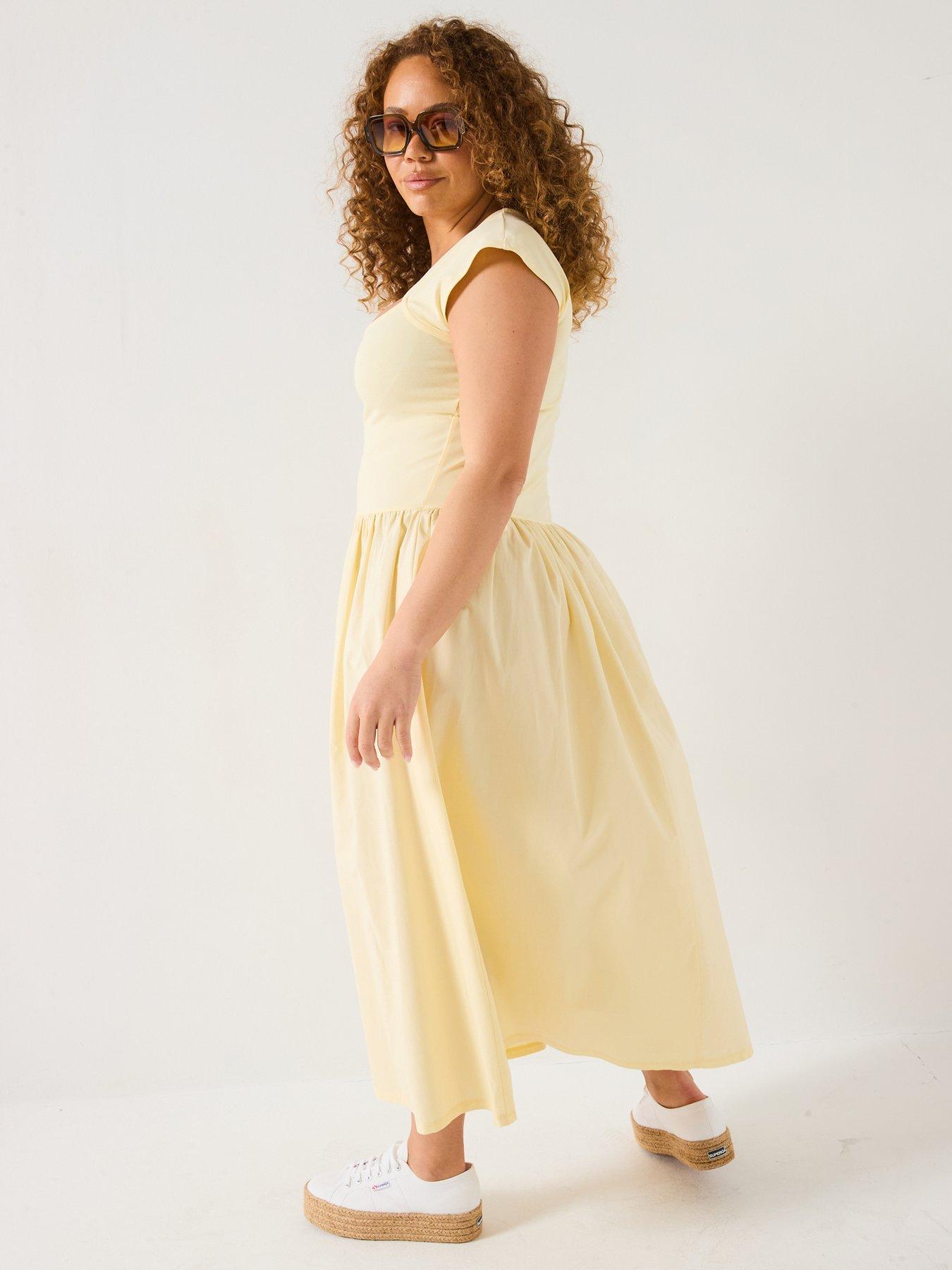 Image 2 of 6 of V by Very Curve Stretch Top Woven Skirt Dress