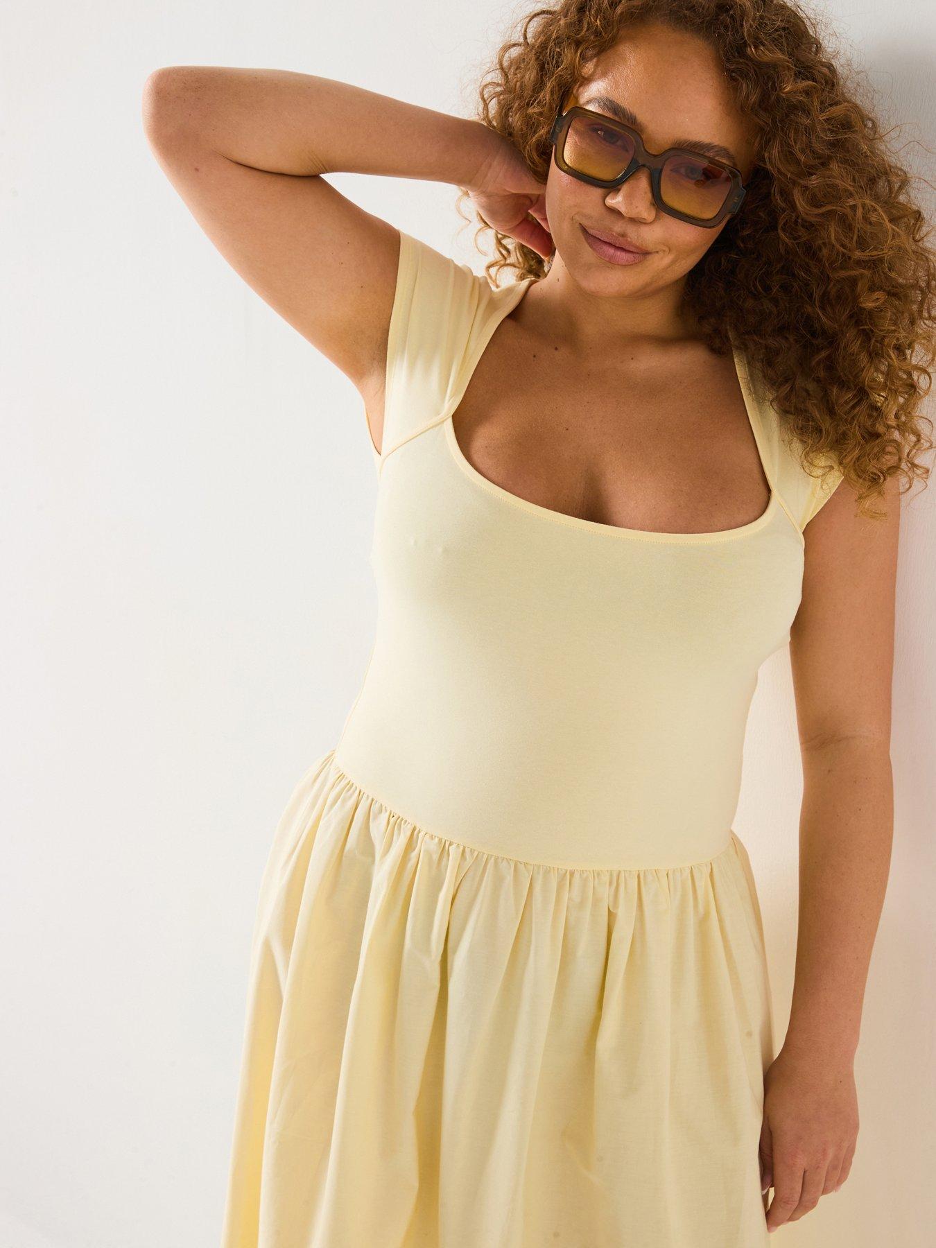 Image 3 of 6 of V by Very Curve Stretch Top Woven Skirt Dress