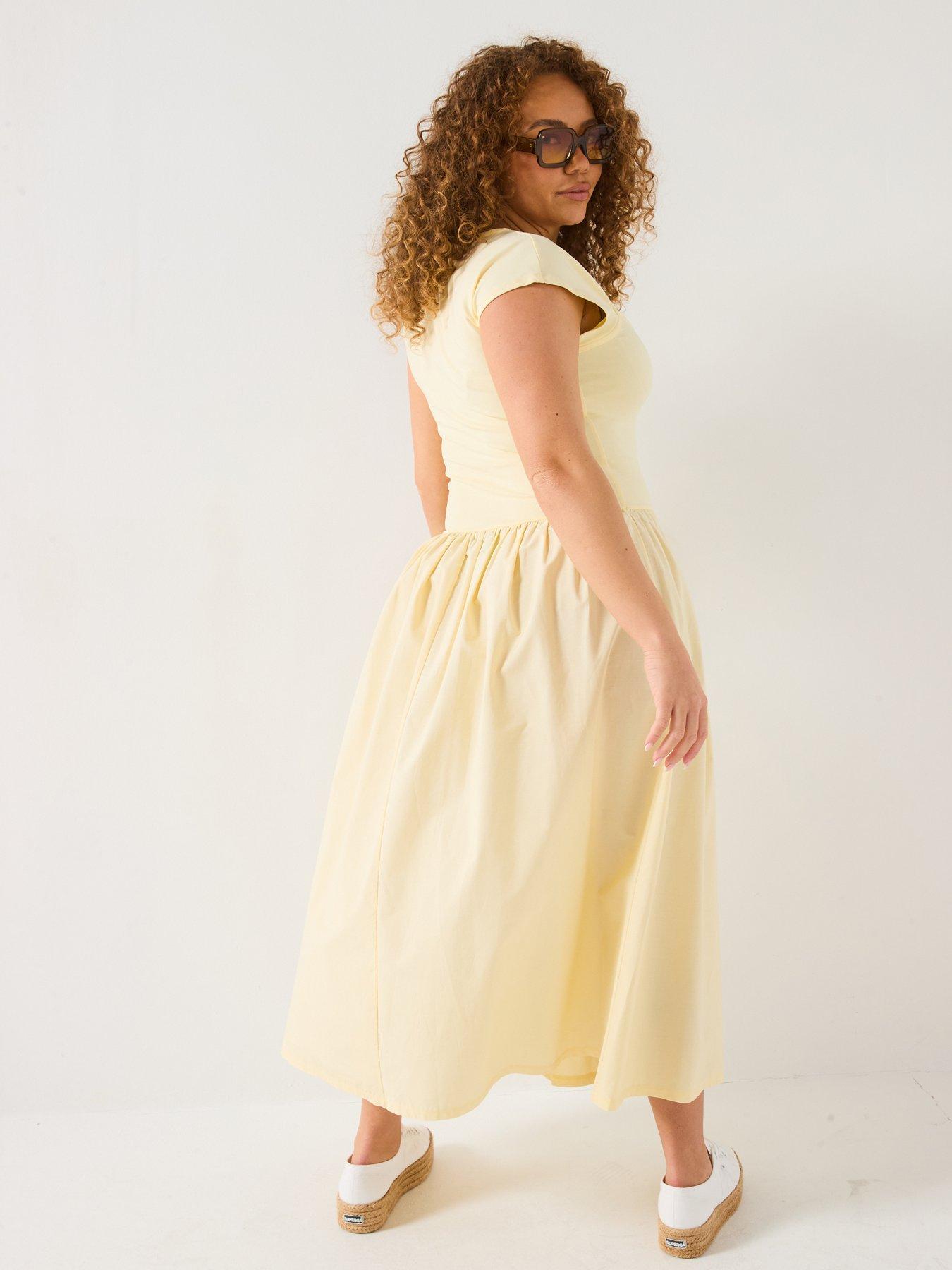 Image 5 of 6 of V by Very Curve Stretch Top Woven Skirt Dress