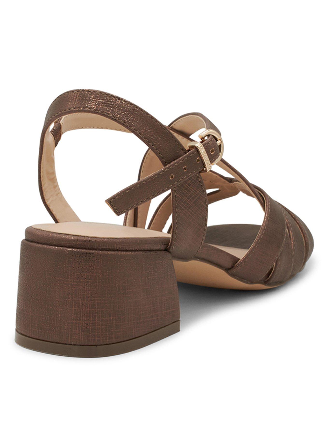  image of paradox-london-nerissa-wide-fit-shimmer-heeled-sandal-bronze
