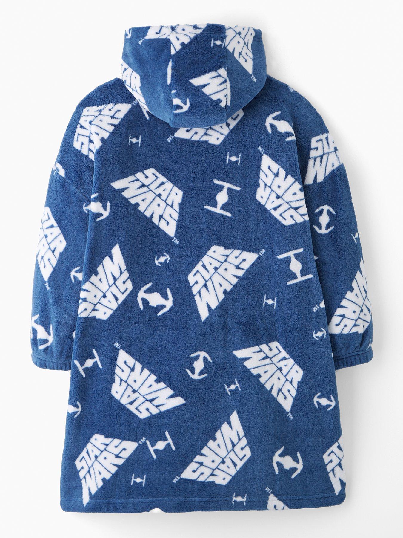 back image of star-wars-fleece-hooded-blanket-blue