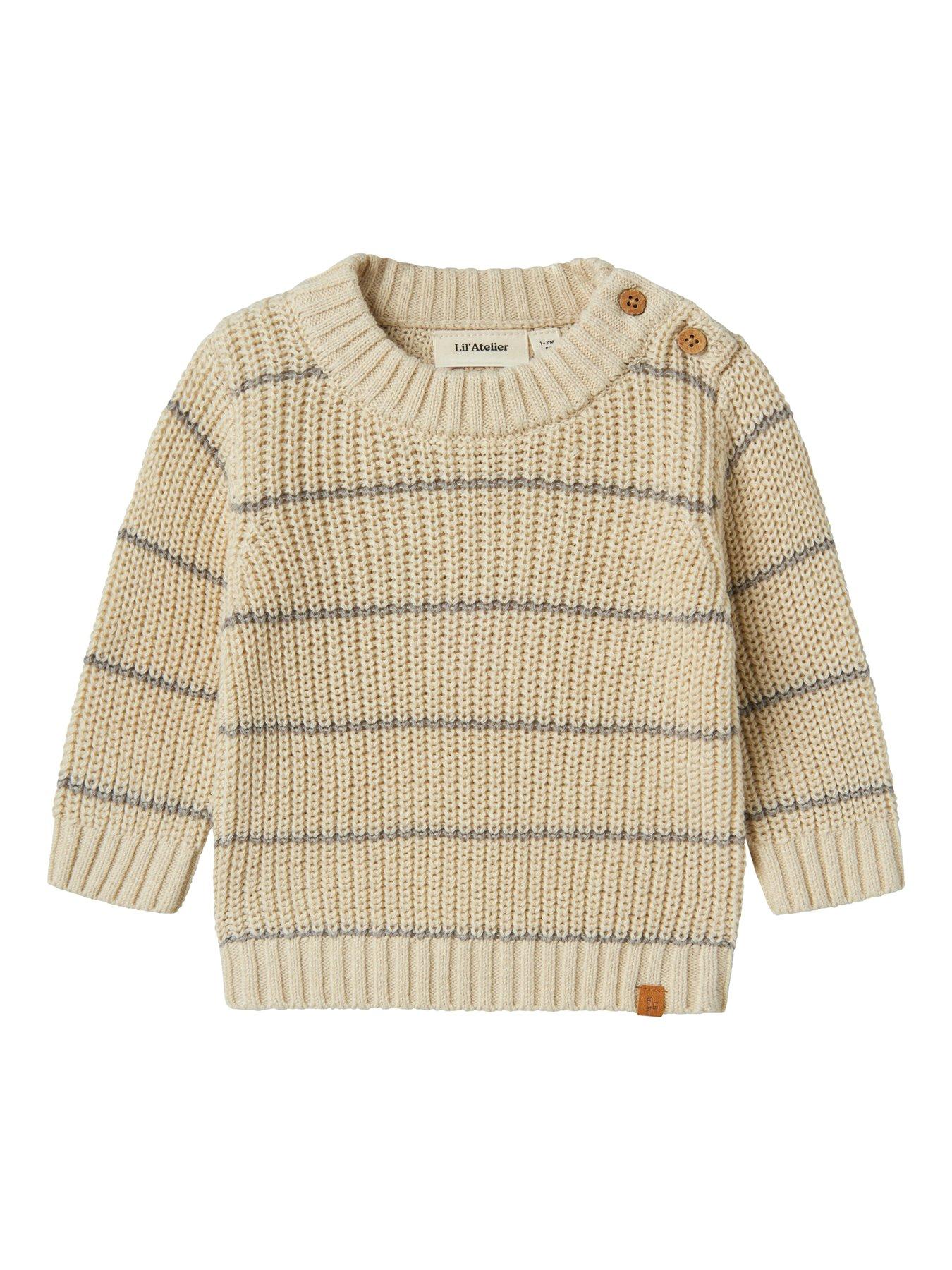 undefined Baby Boys Striped Knitted Jumper - Turtledove