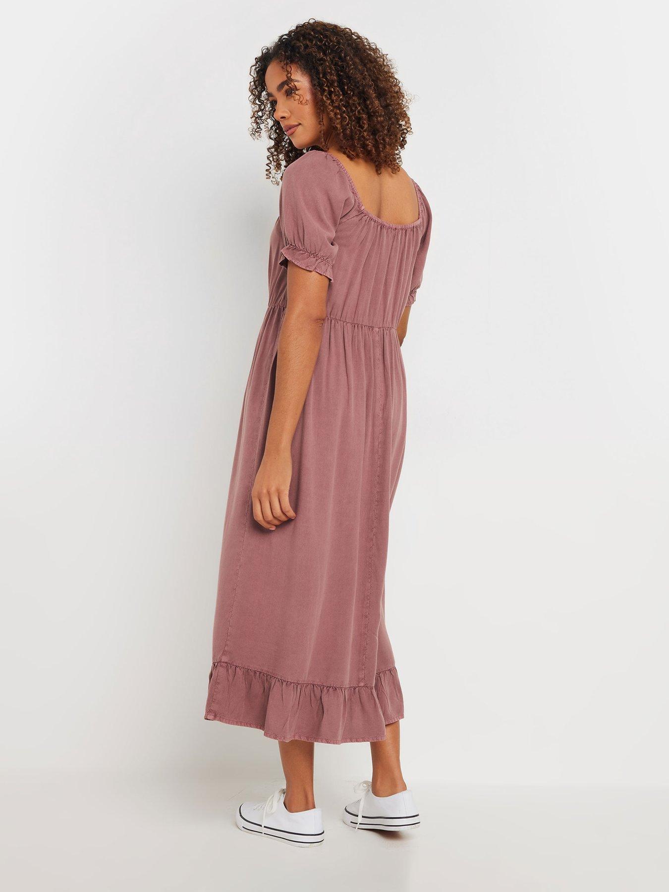  image of mco-acid-wash-tassel-detail-dress