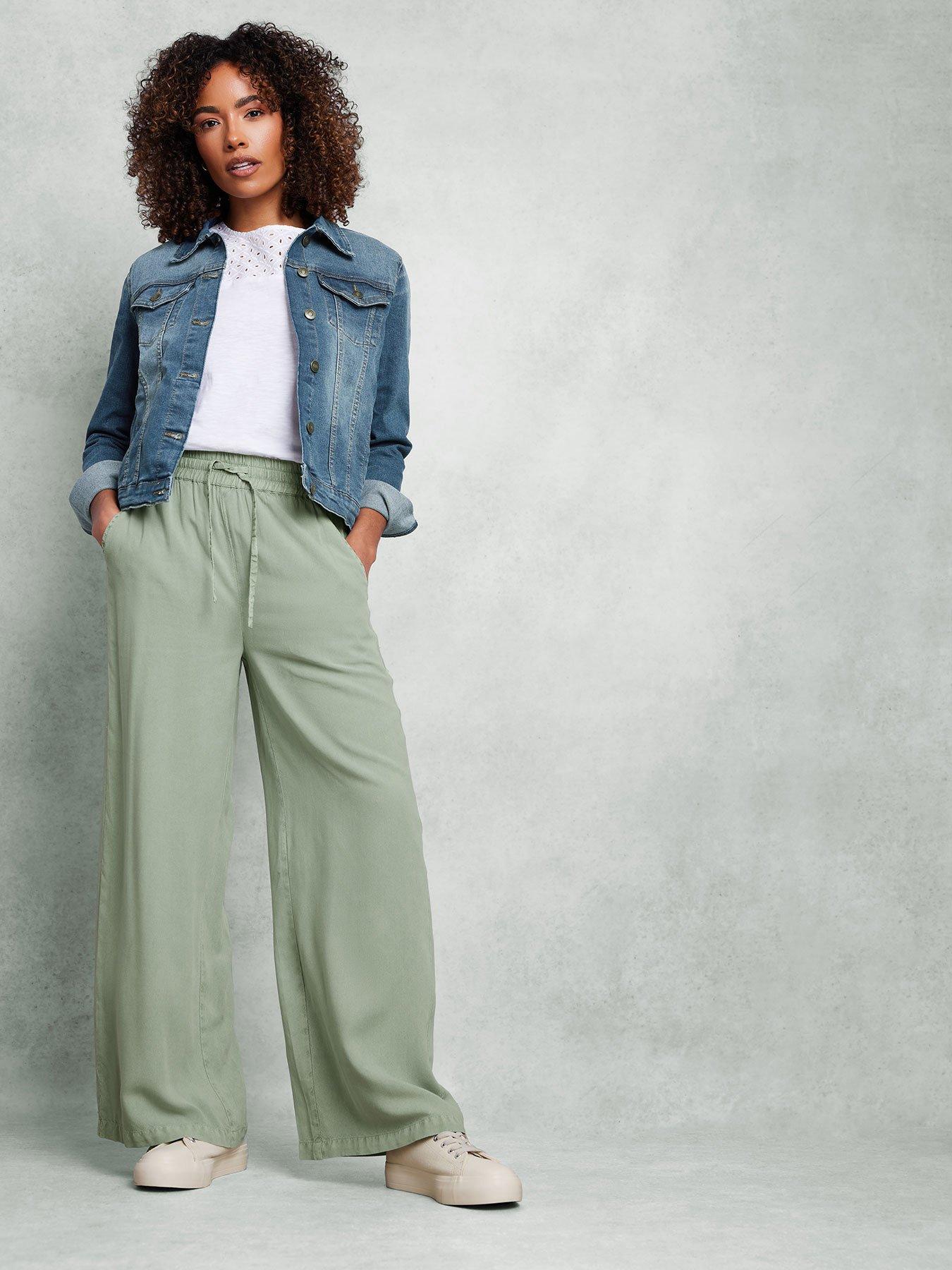 undefined Acid Wash Wide Leg Trouser