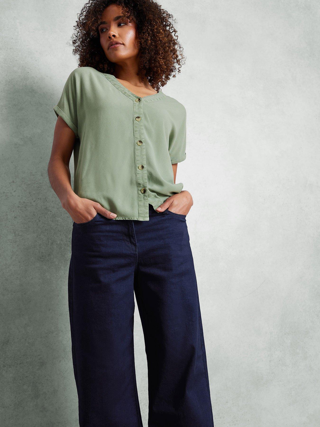 undefined Acid Wash Button Through Blouse