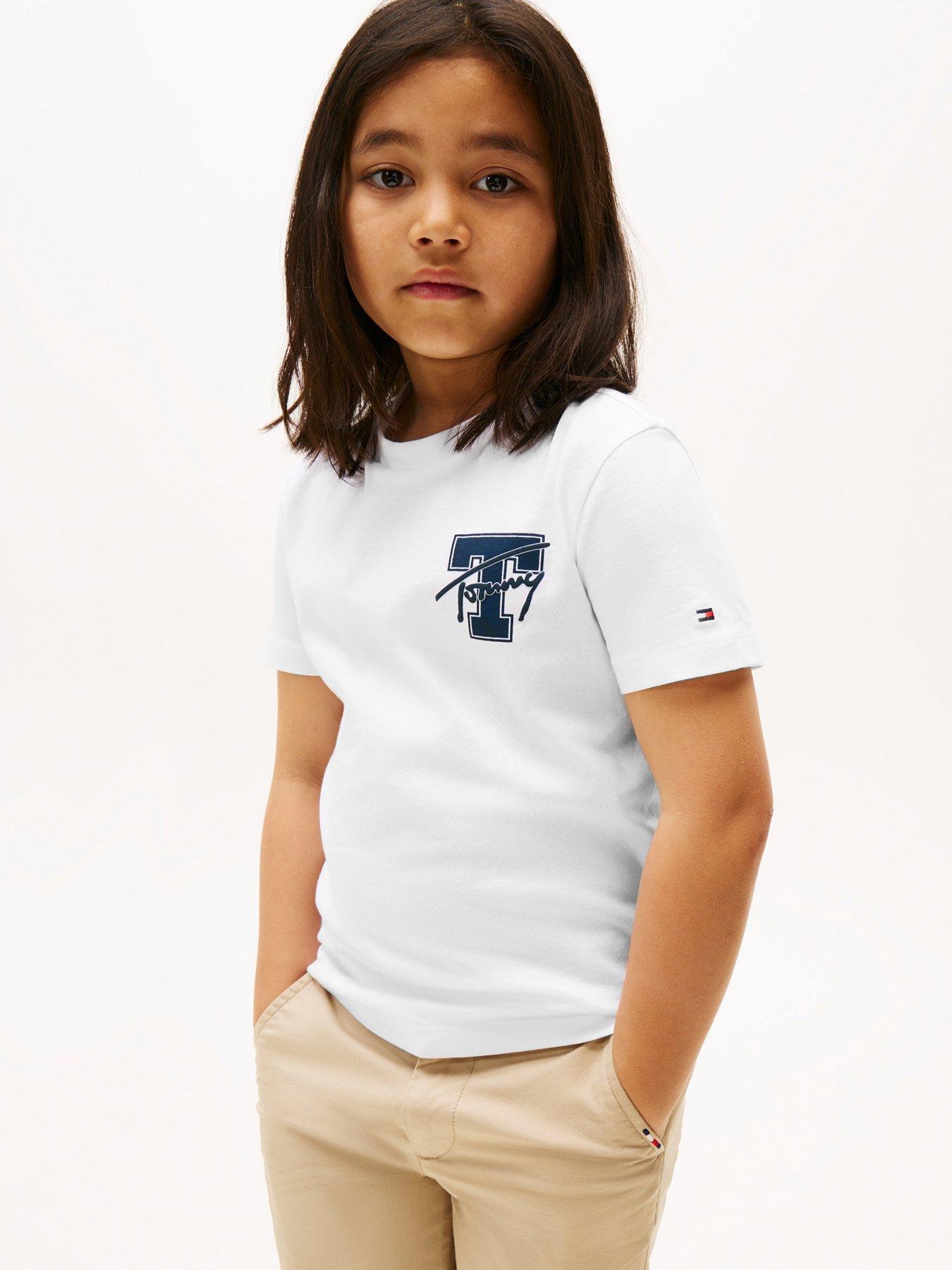 undefined Boys Varsity Graphic Print Short Sleeve T-Shirt - White