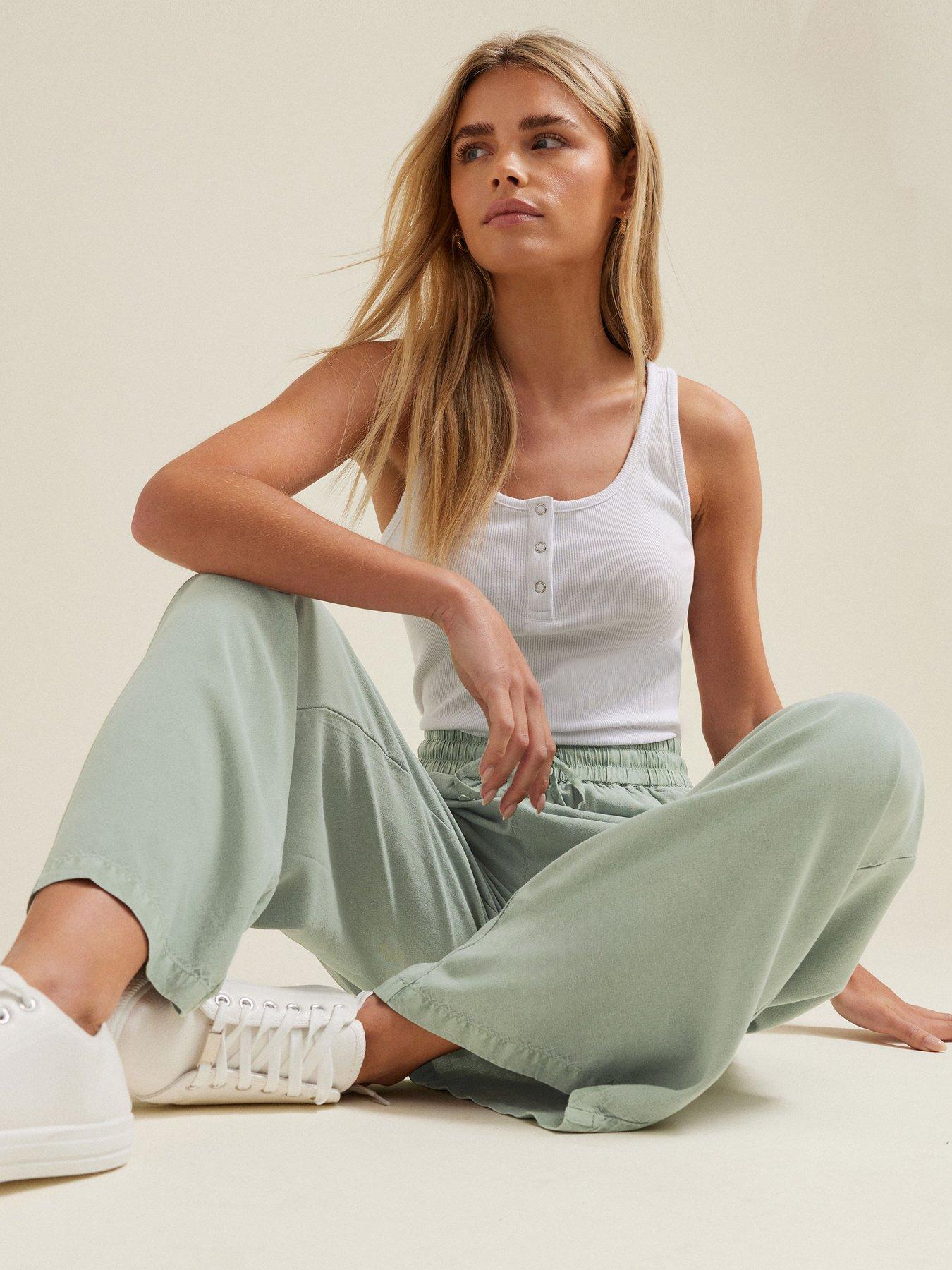  image of mco-petite-petite-acid-wash-wide-leg-trouser