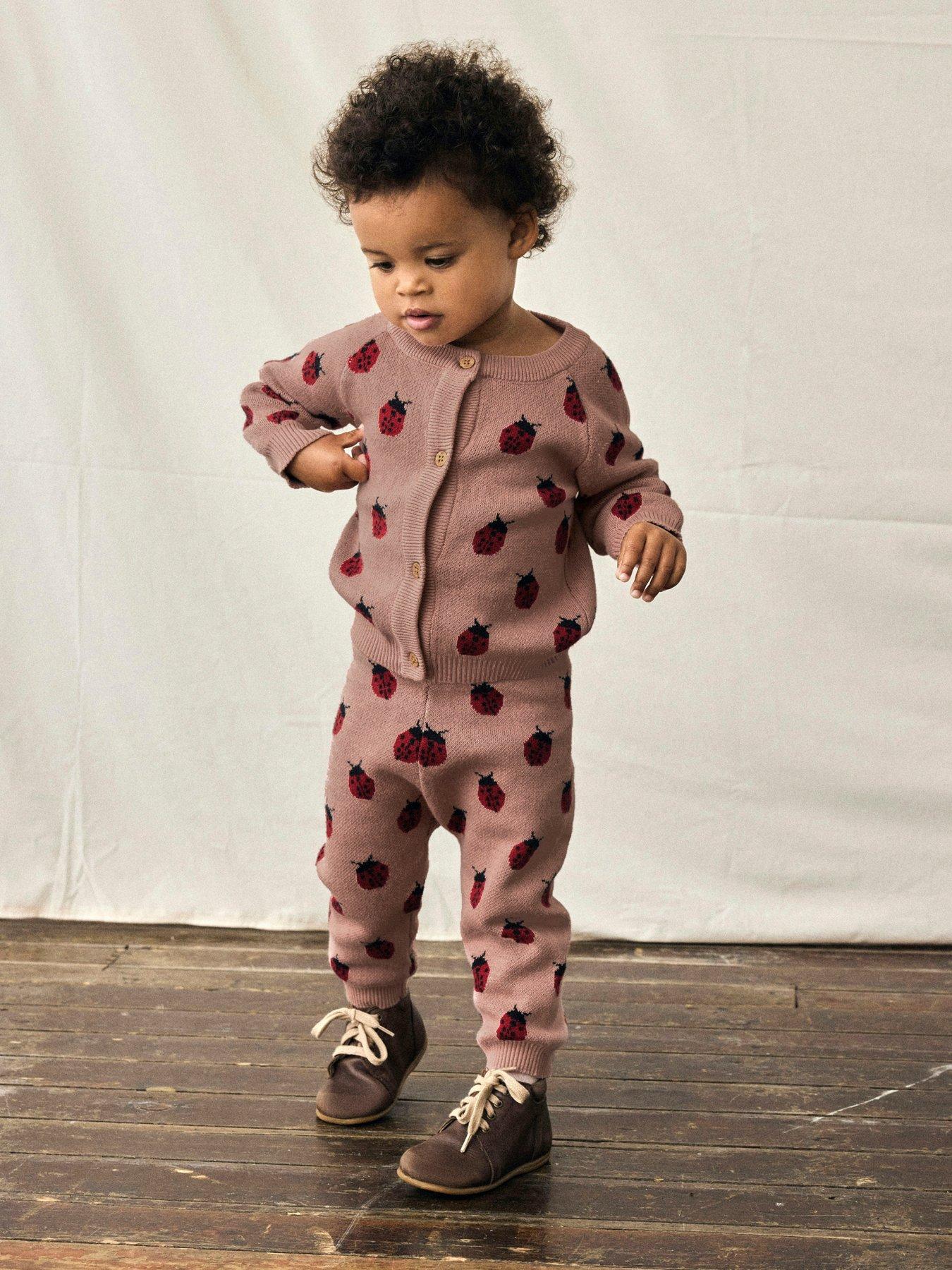 undefined Baby Girls Ladybird Knitted Cardigan - Misty Rose