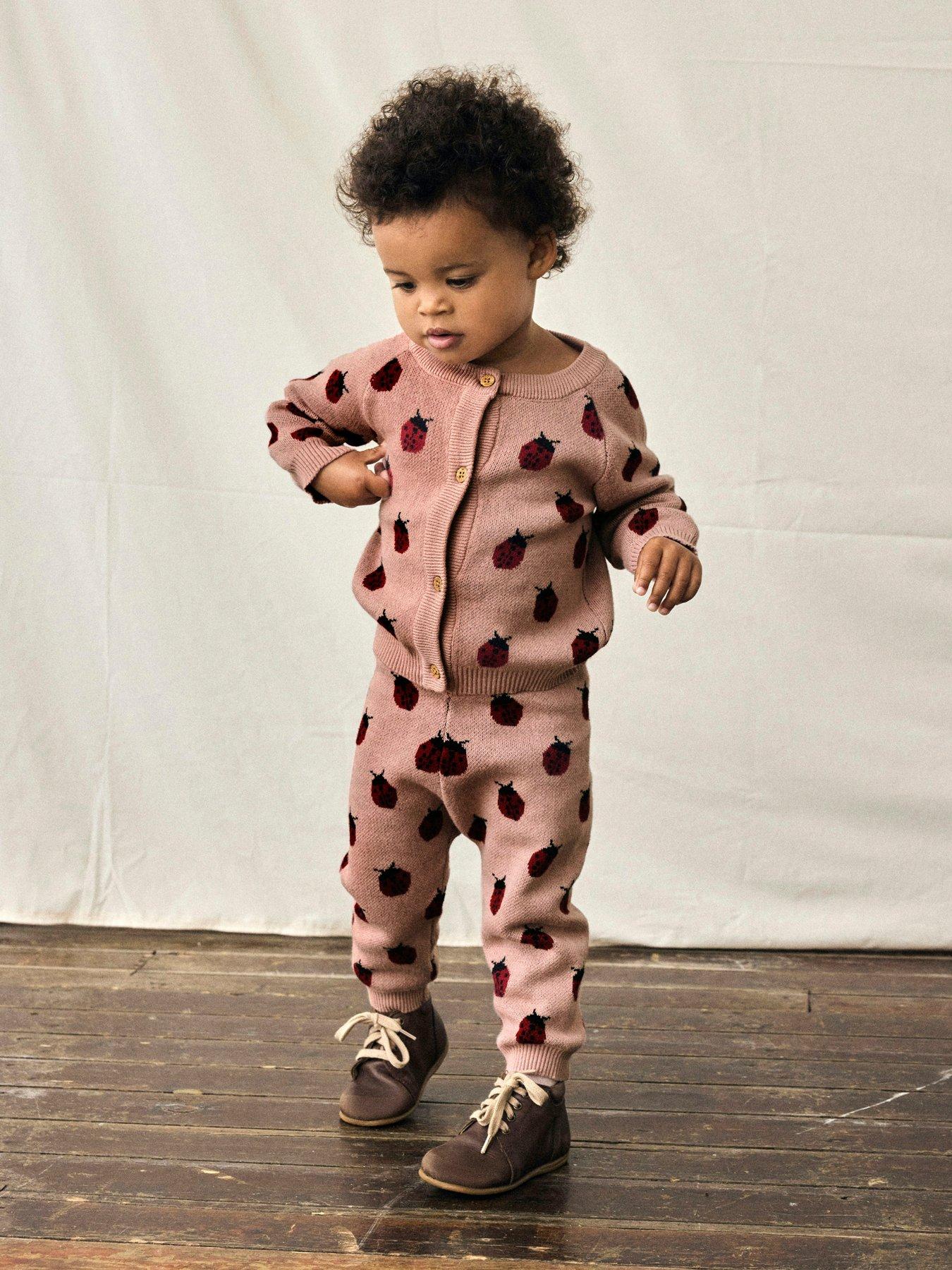 undefined Baby Girls Ladybird Knitted Leggings - Misty Rose
