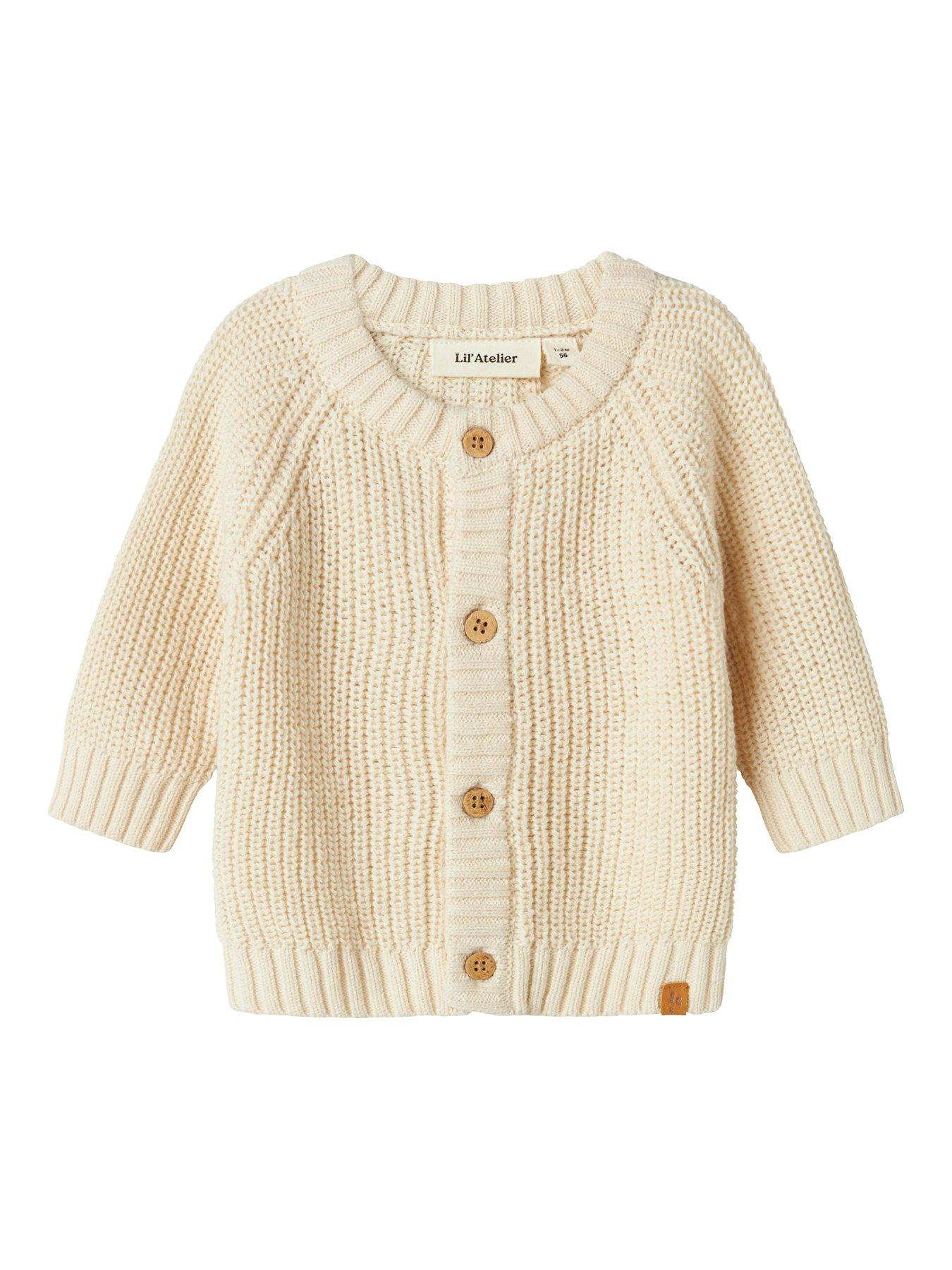 Lil Atelier Baby Unisex Knitted Cardigan - Turtledove