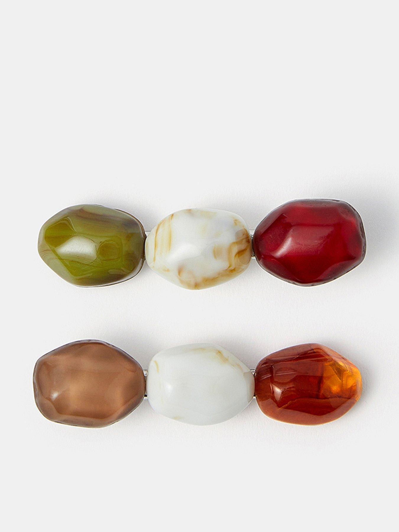 undefined 2 X Mixed Stone Snap Clip - Multi