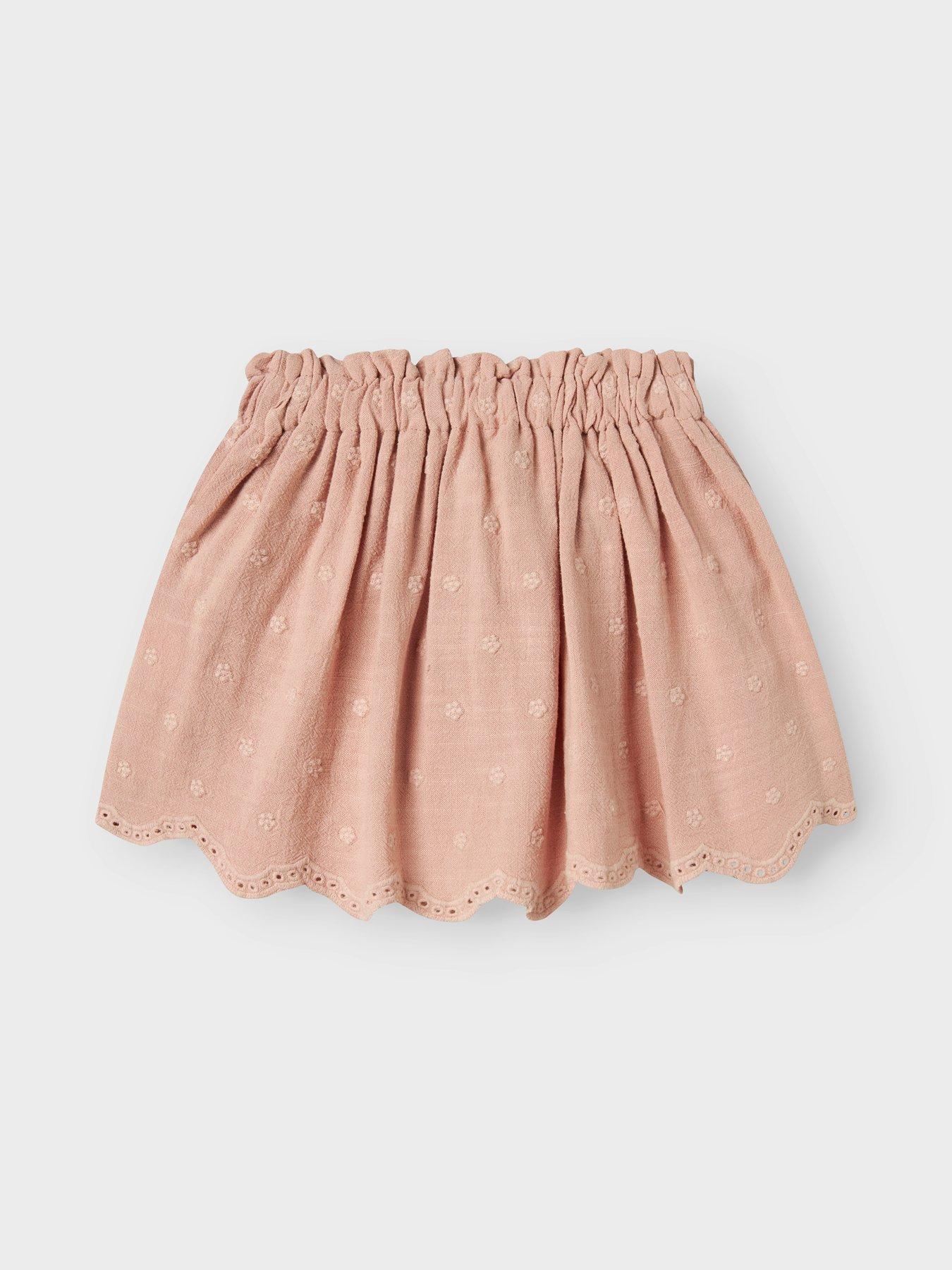 Image 2 of 4 of Lil Atelier Mini Girls Embroidered Skirt - Misty Rose