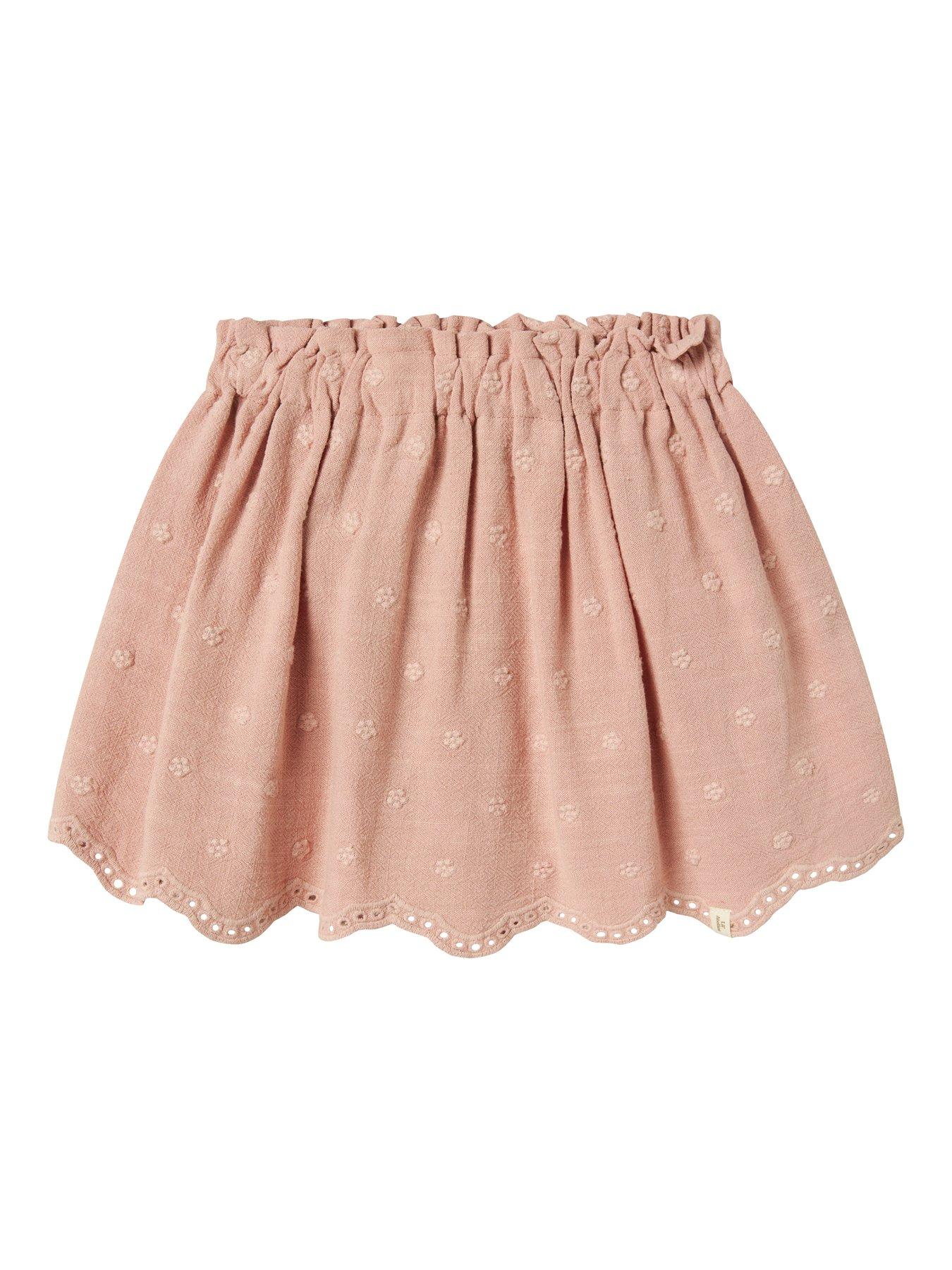 Image 3 of 4 of Lil Atelier Mini Girls Embroidered Skirt - Misty Rose